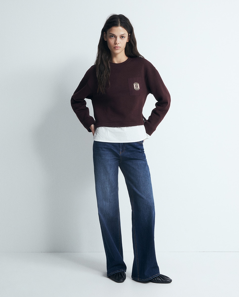 Sweatshirt com Peça Metálica 291 Beringela-2