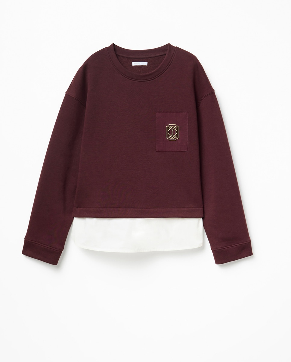 Sweatshirt com Peça Metálica 291 Beringela-5