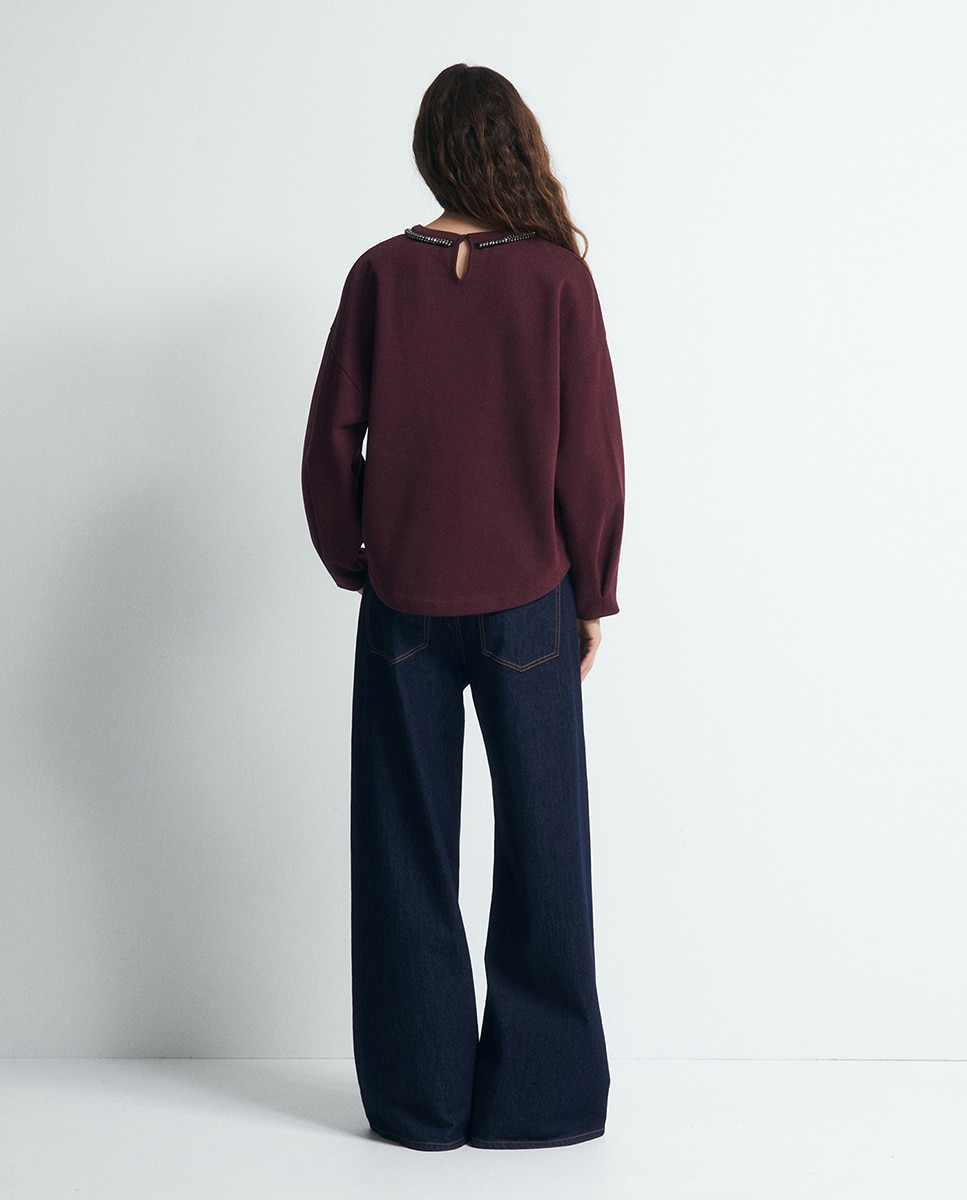 Sweatshirt com Brilhos 291 Beringela-5