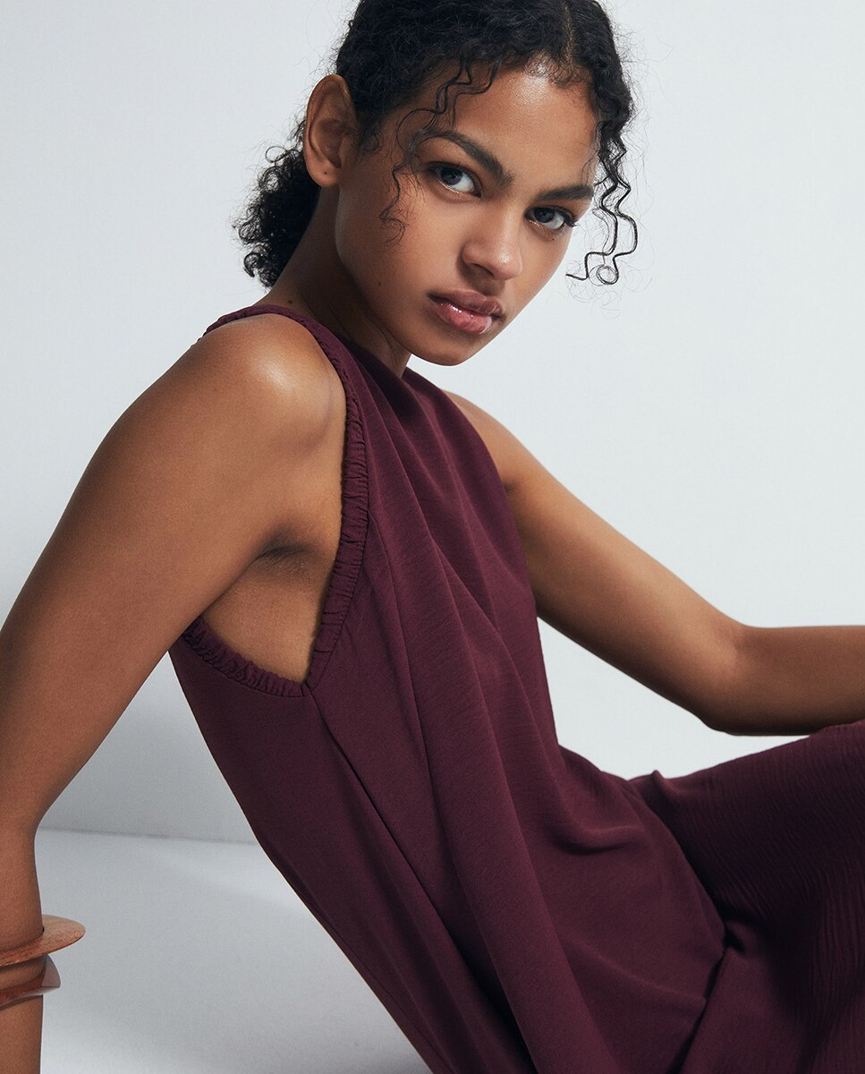 Vestido fluido Bordeaux-3