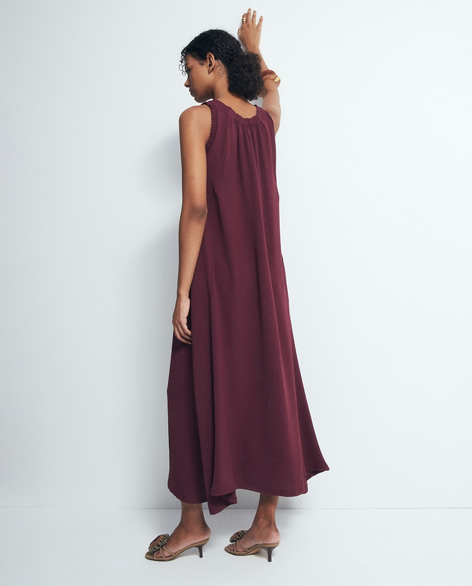 Vestido fluido Bordeaux-4