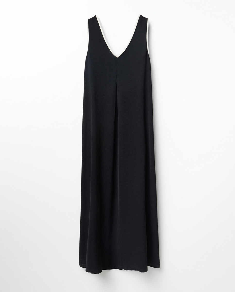 Vestido com Contrastes Preto-6