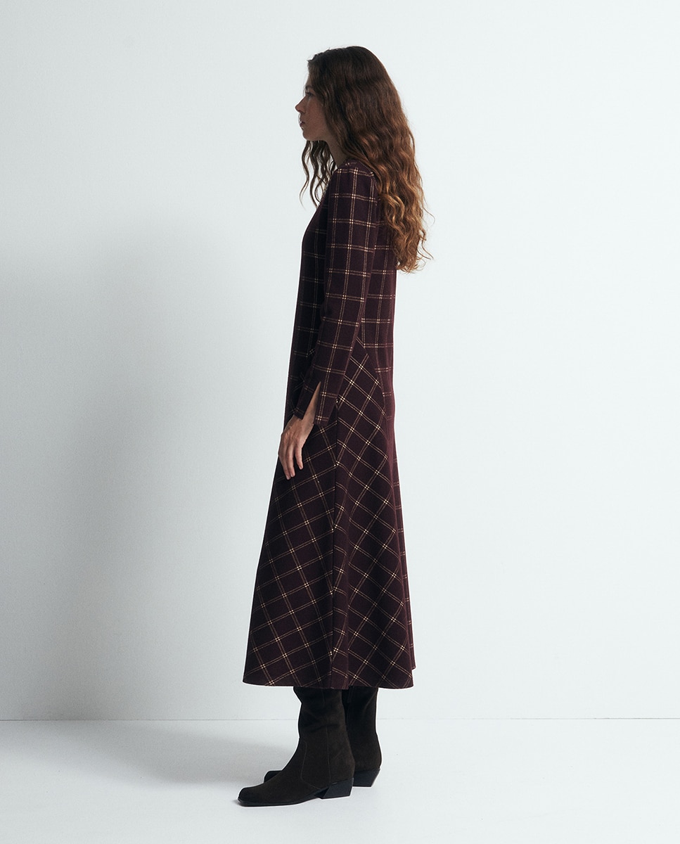 Vestido Evasê Soft Bordeaux-3