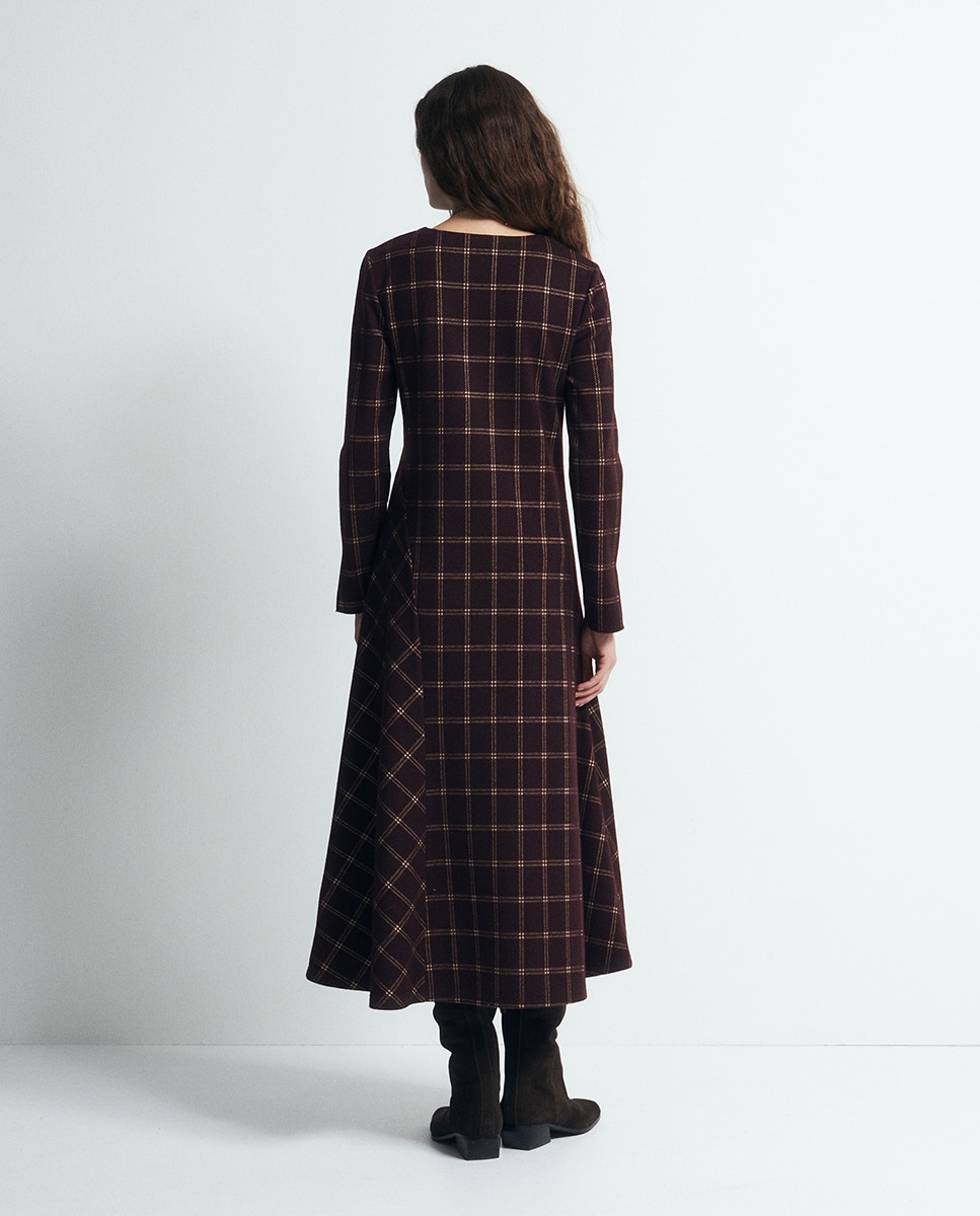Vestido Evasê Soft Bordeaux-4