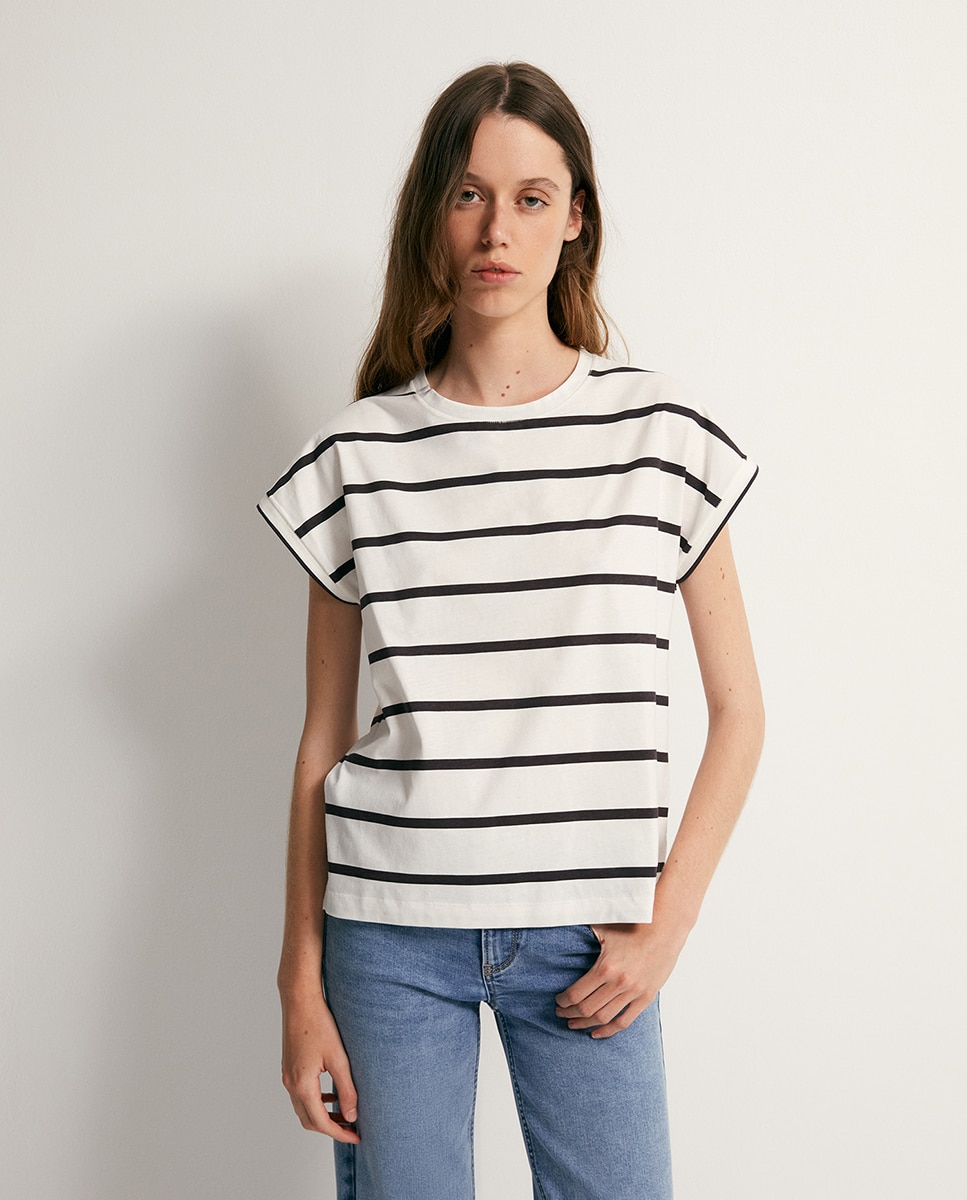 Camiseta manga corta estampada - Sfera - Marrón Marrón-1