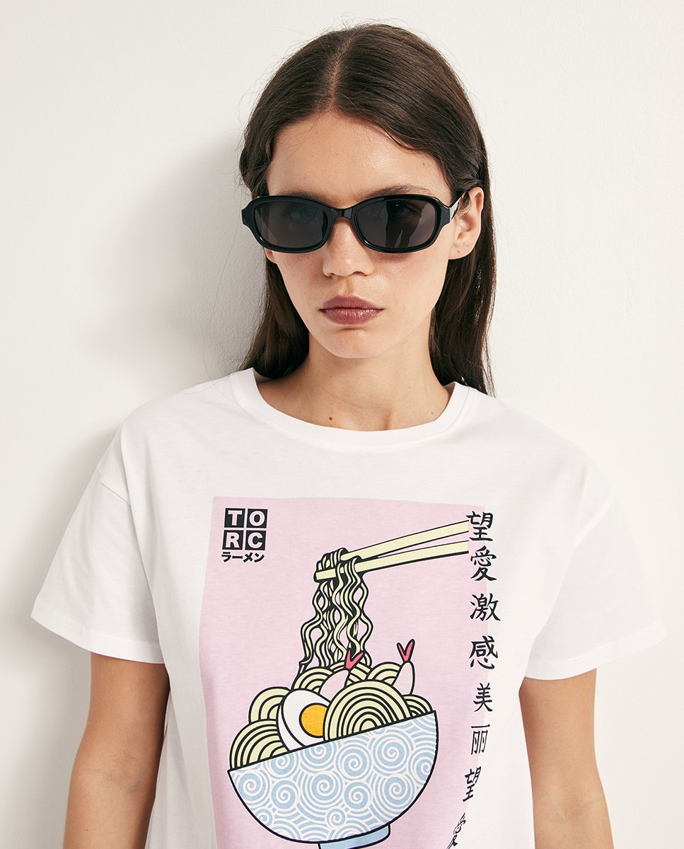 T-shirt Ramen Branco-3