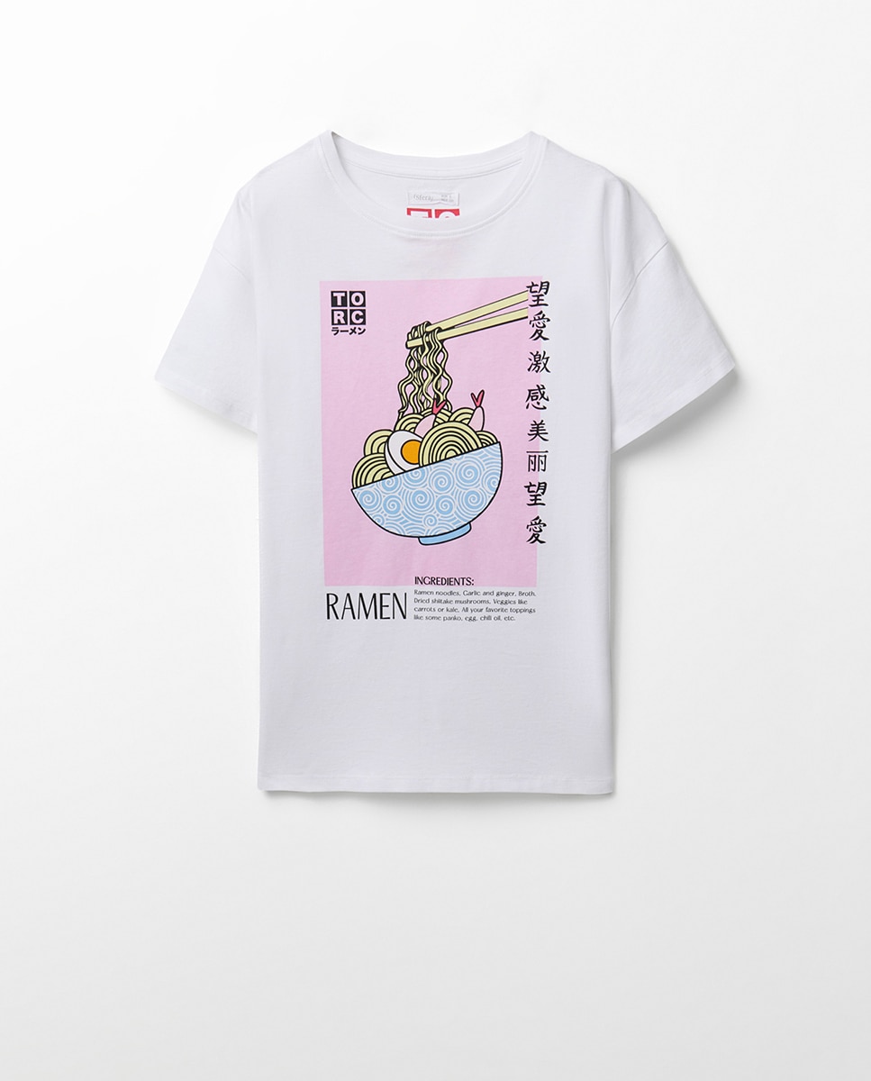 T-shirt Ramen Branco-5