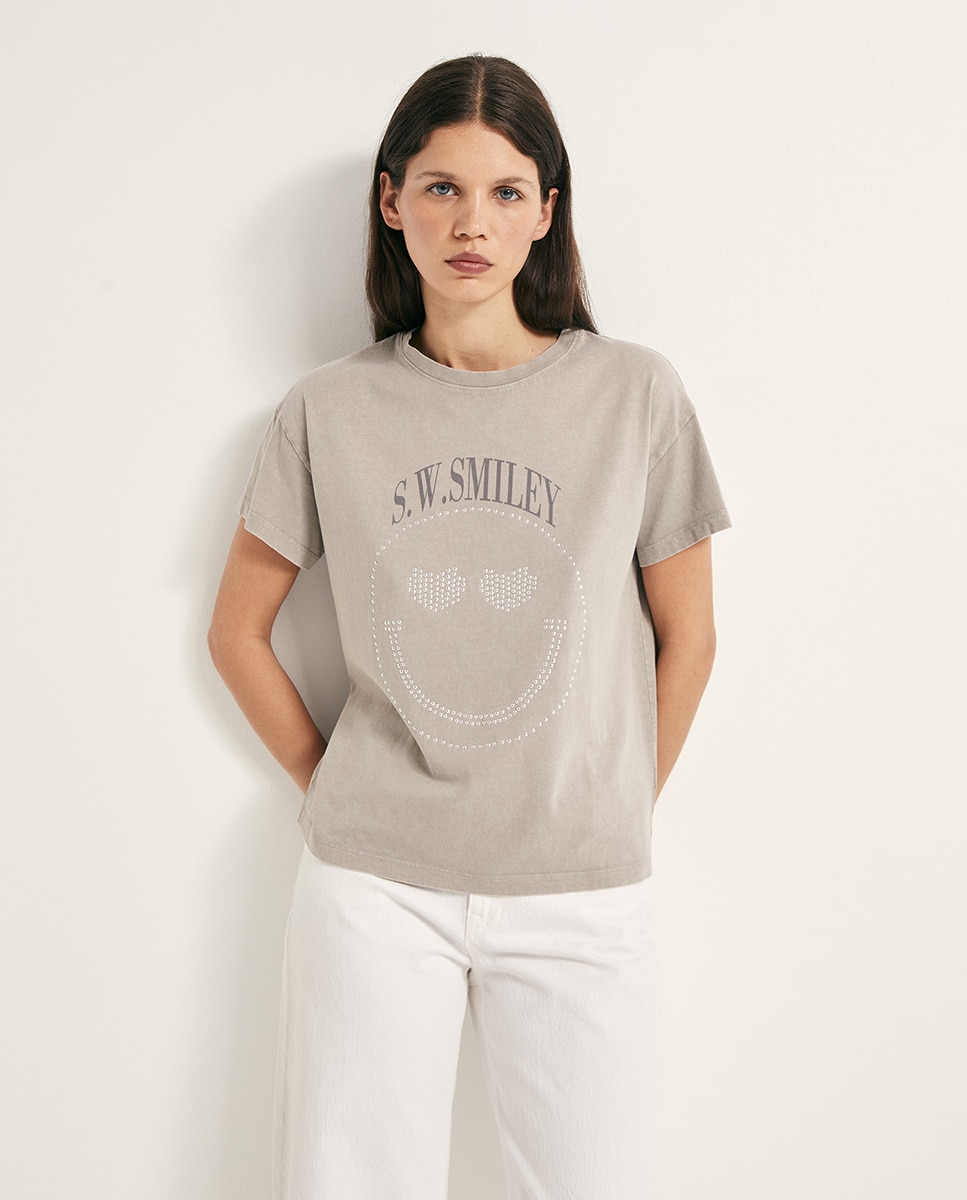 Camiseta iley studs - Sfera - Gris claro Gris claro-1