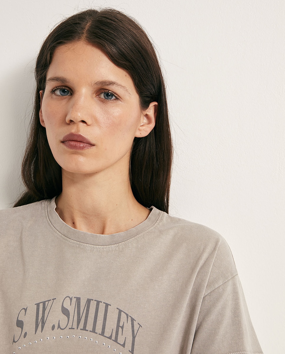 Camiseta iley studs - Sfera - Gris claro Gris claro-3