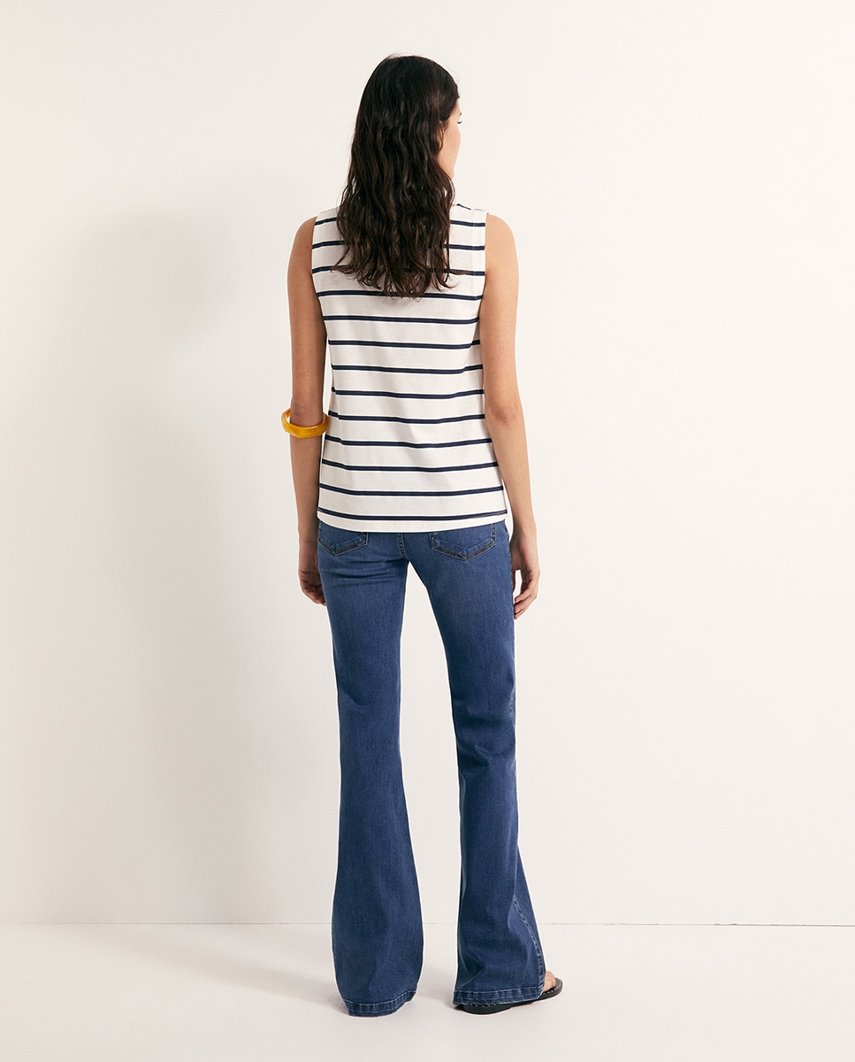 T-shirt básica estampada Azul-marinho-4