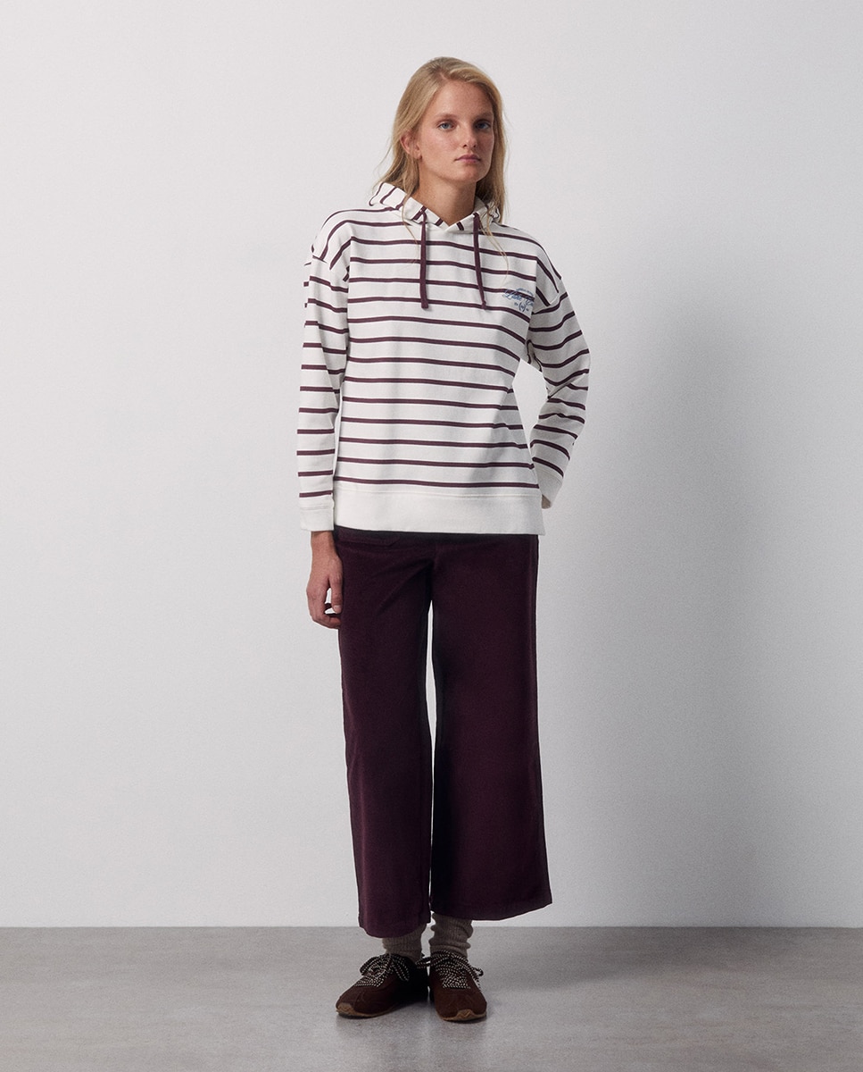 Imagen 2 de Sudadera rayas capucha - Sfera - Burdeos Burdeos