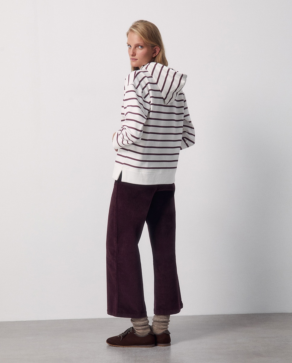 Imagen 4 de Sudadera rayas capucha - Sfera - Burdeos Burdeos