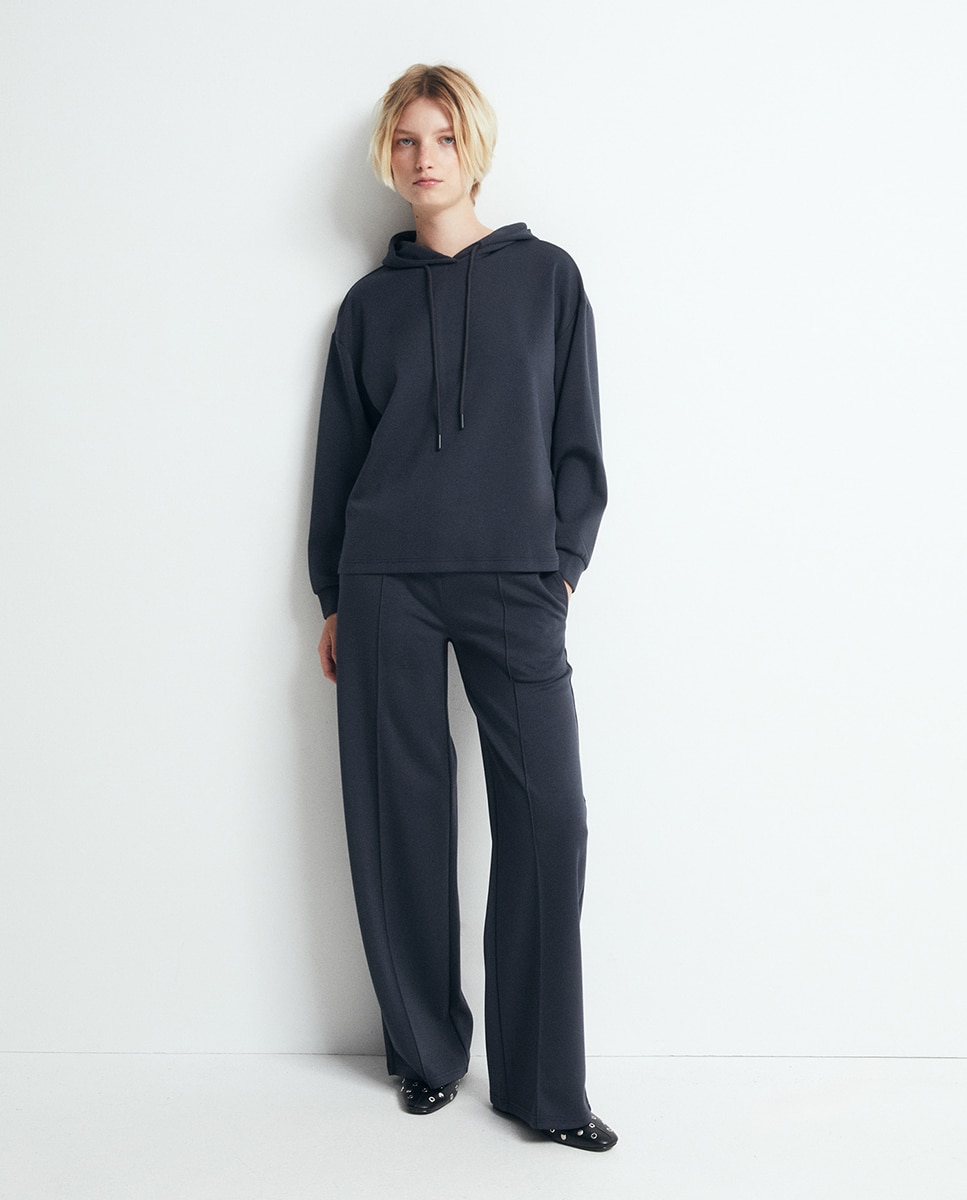 Sweatshirt Soft Touch com Capuz Chumbo-3