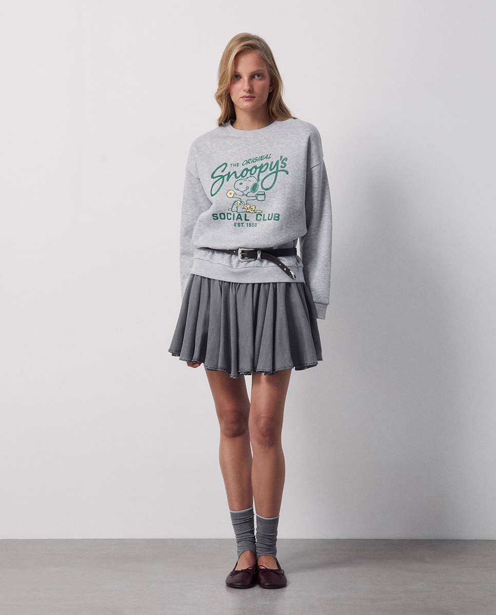 Sweatshirt Snoopy Social Club Cinzento-claro-3