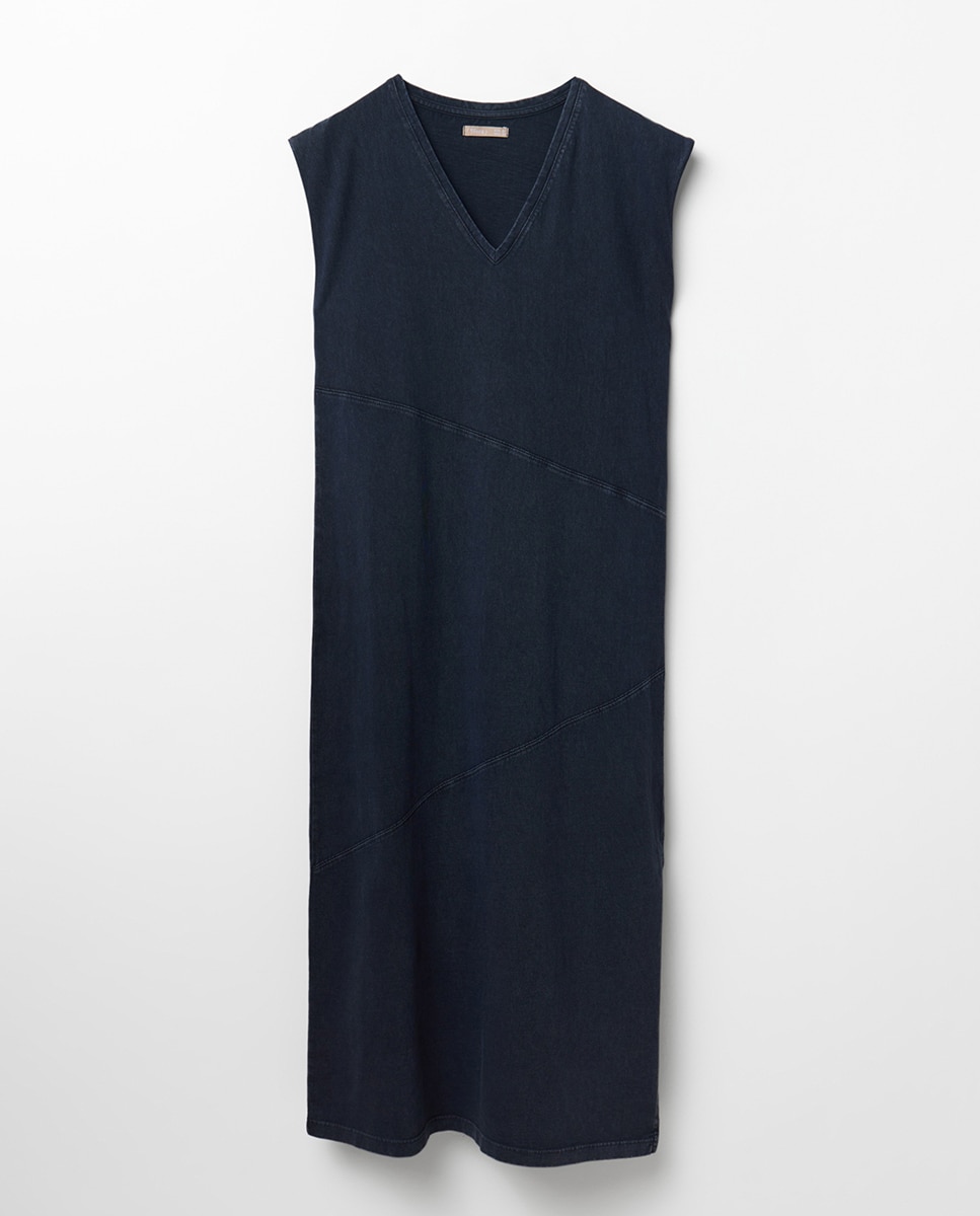 Vestido Básico com Lavagem Chumbo-6