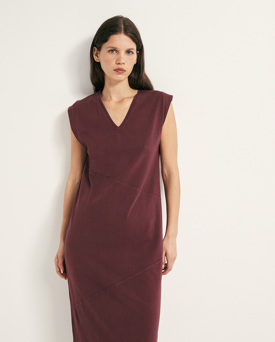 Vestido Básico com Lavagem Bordeaux-2