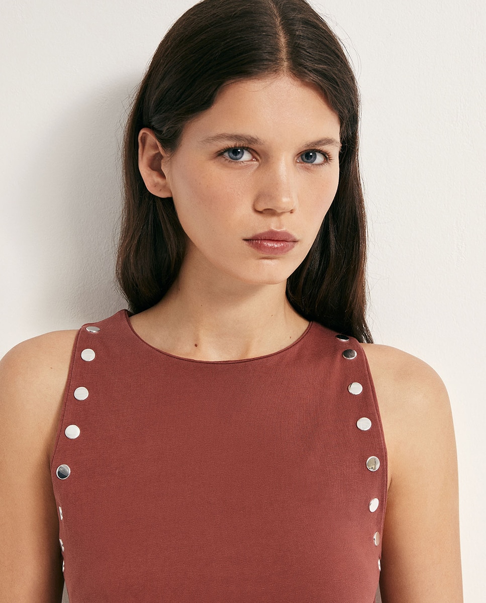 Vestido com Tachas 770 Terracota-3