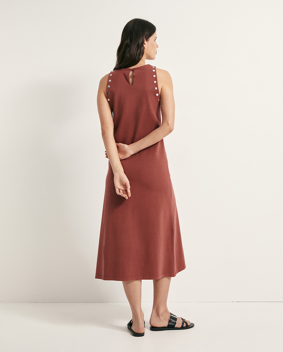 Vestido com Tachas 770 Terracota-4