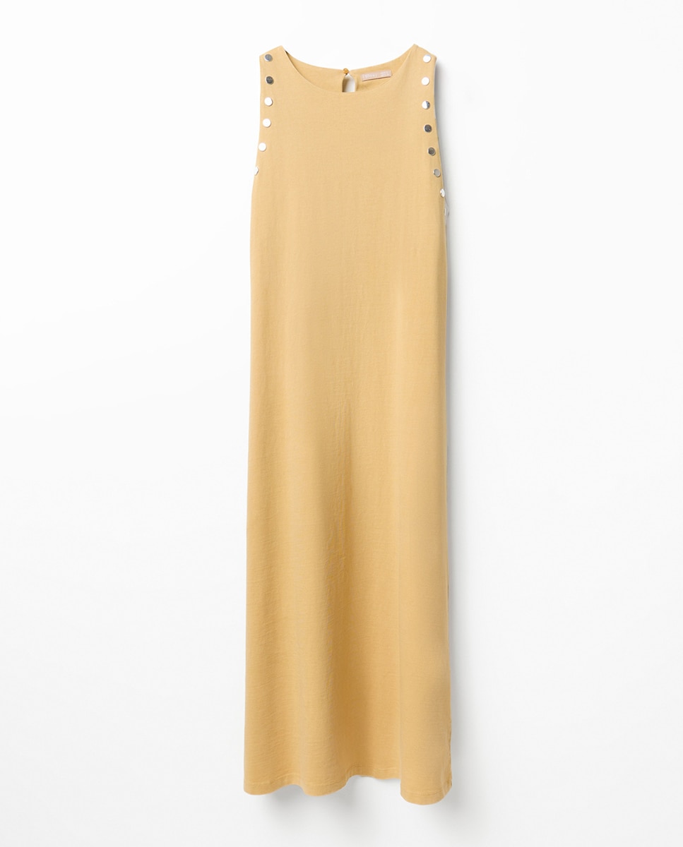 Vestido com Tachas 370 Ocre-5