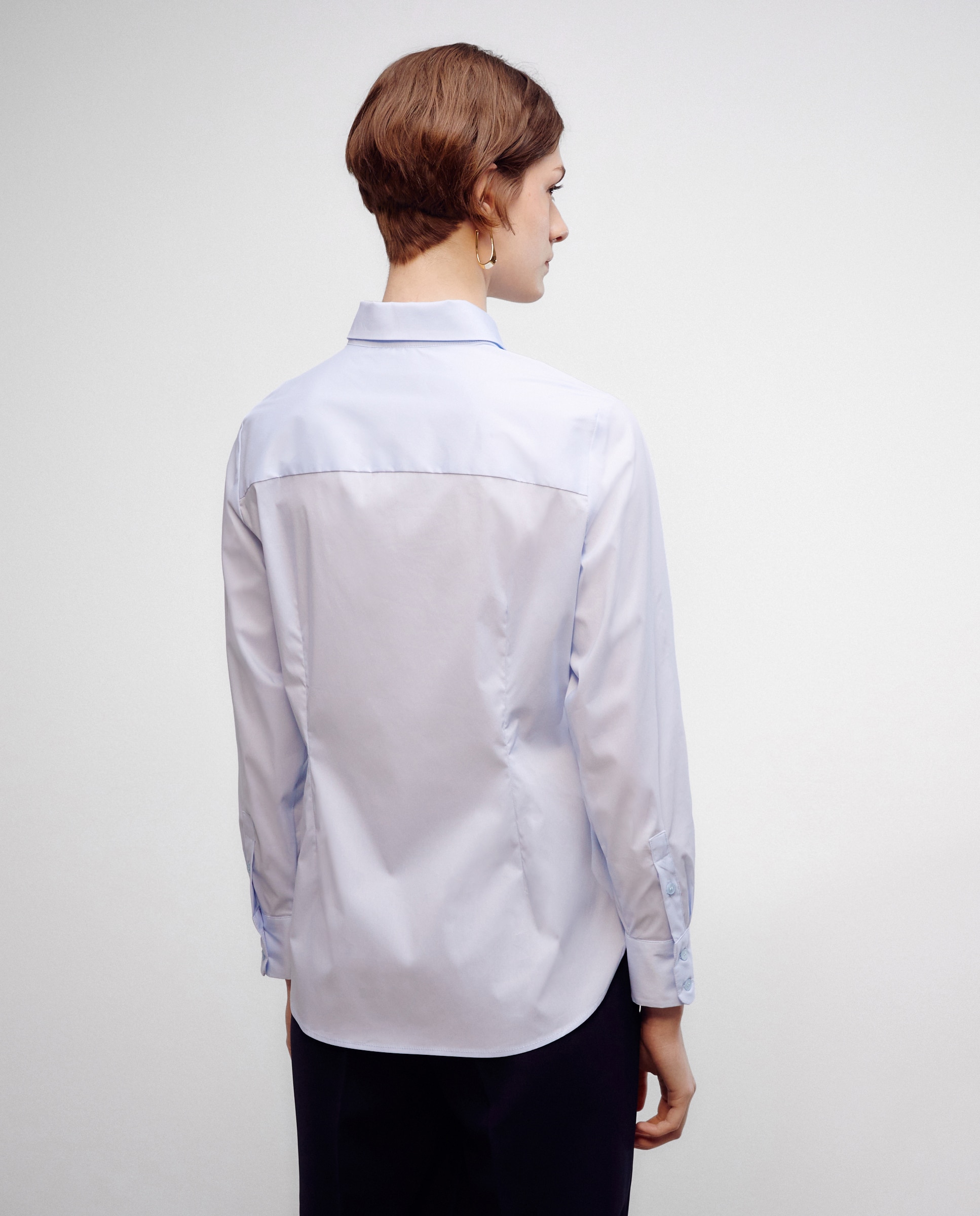 Camisa de popelina Azul-claro-6
