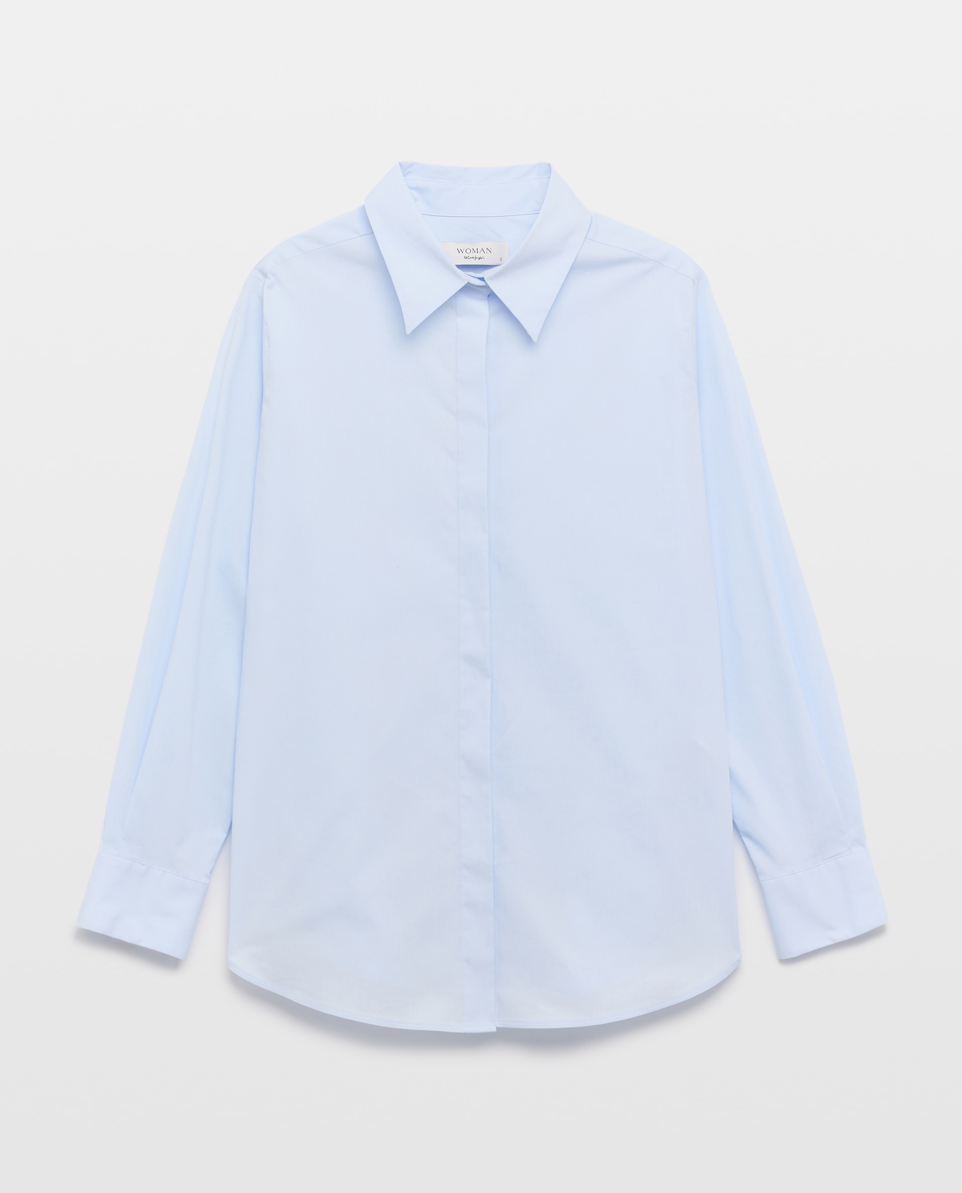 Camisa de popelina Azul-claro-4