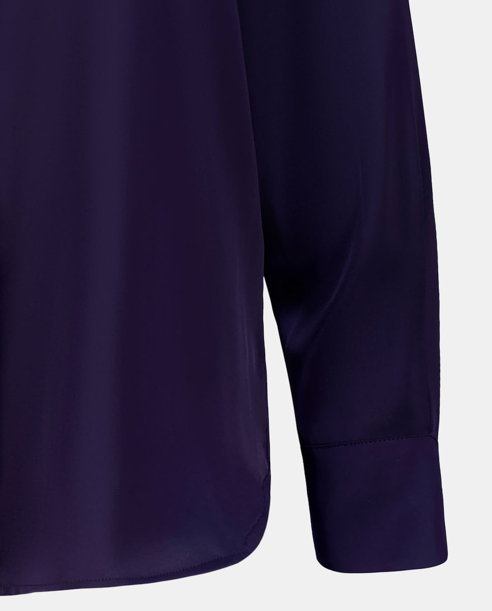 Blusa Lisa de Manga Comprida Roxo-5