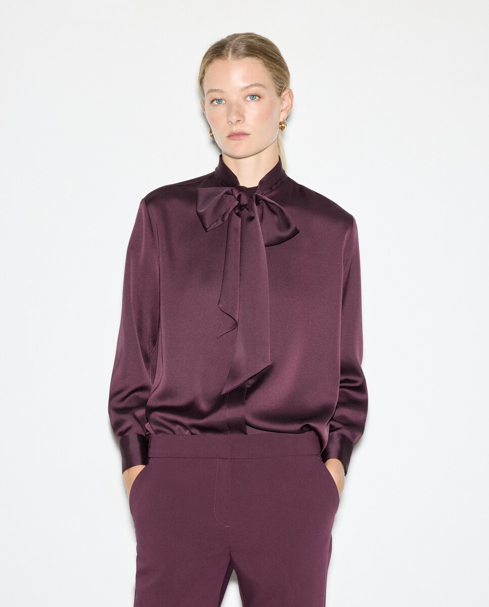 Blusa Lisa de Manga Comprida 291 Beringela-1