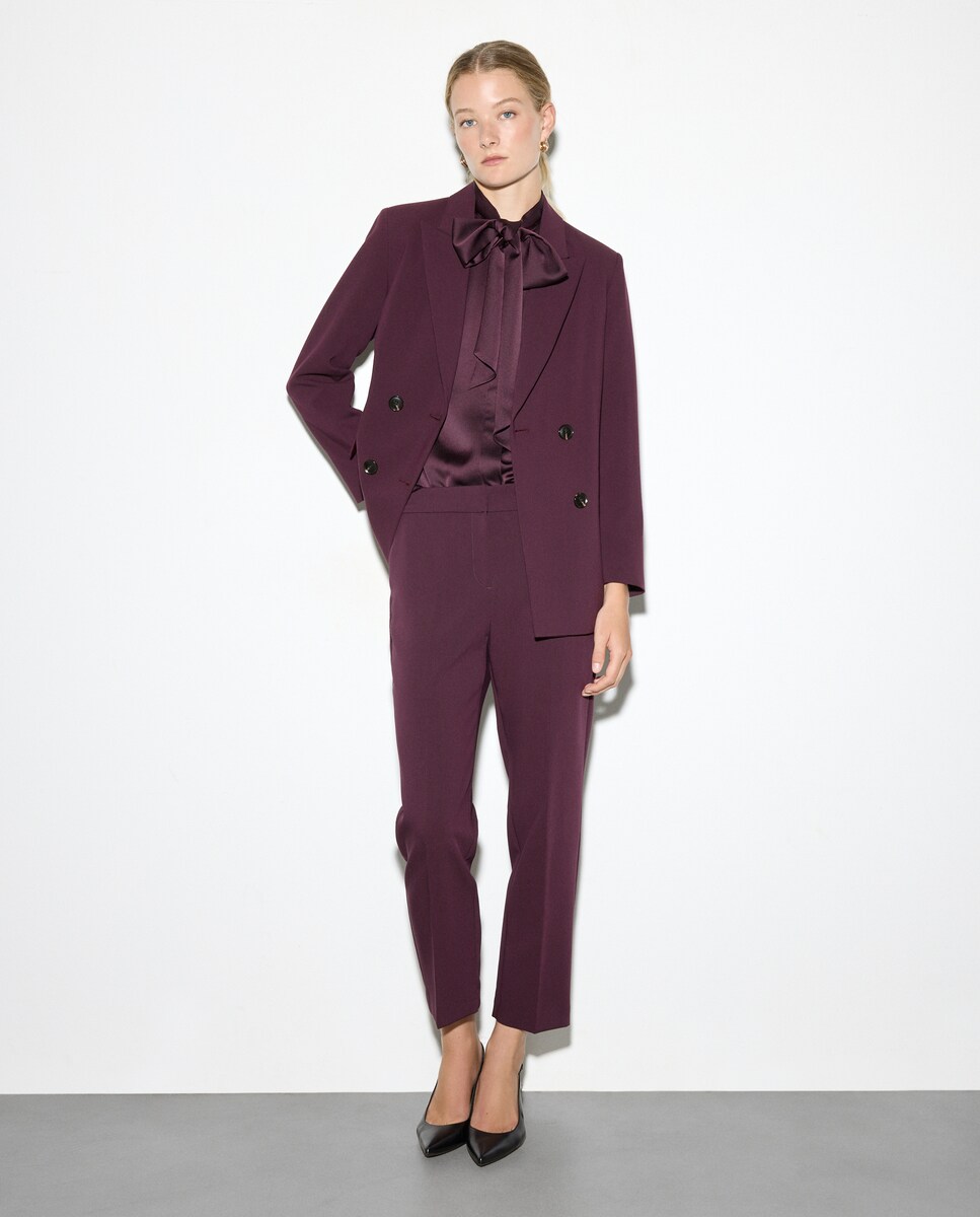 Blusa Lisa de Manga Comprida 291 Beringela-2