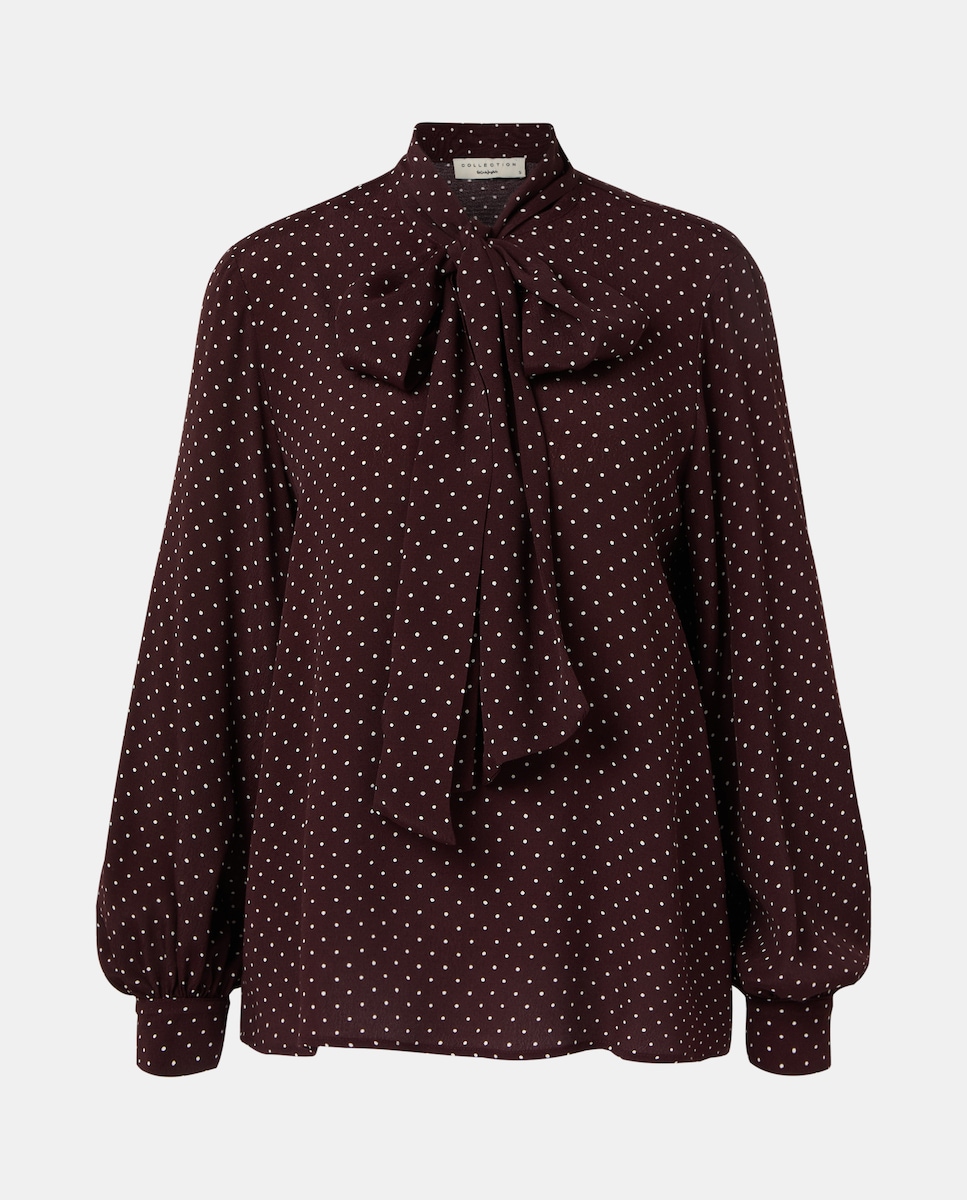 Top com Laço às Bolinhas Roxo-4