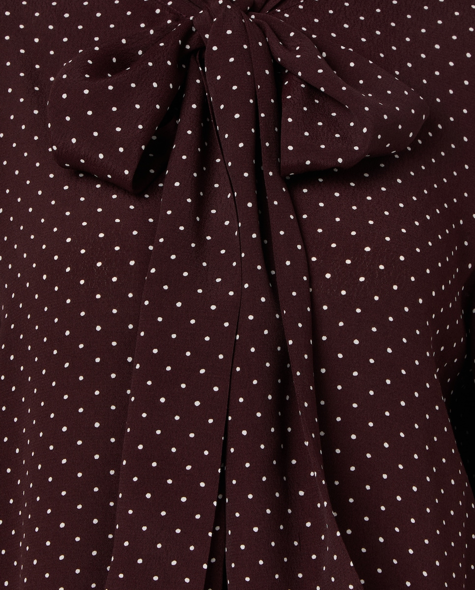 Top com Laço às Bolinhas Roxo-5