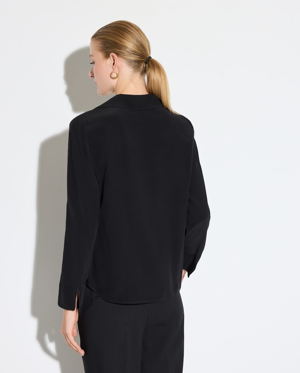 Top de Manga Comprida com Folho à Frente Bege-3