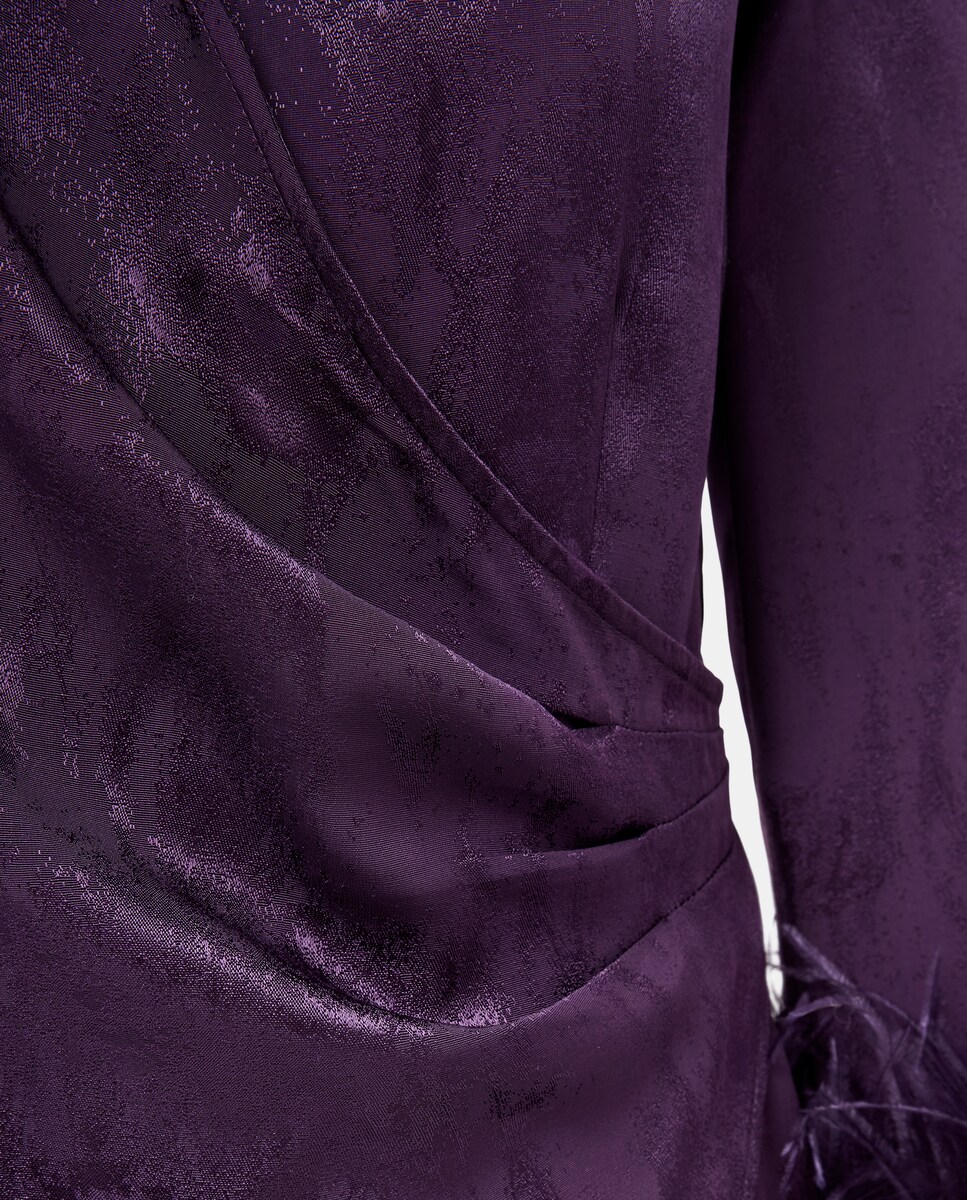 Blusa Drapeada com Pluma Roxo-6