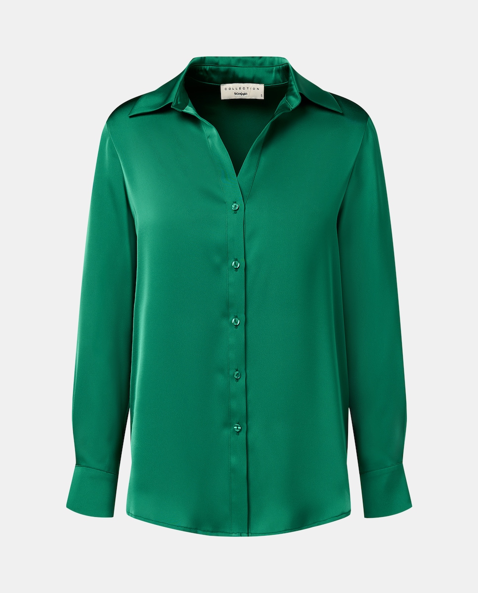 Blusa Estampada com Manga Comprida Verde-4