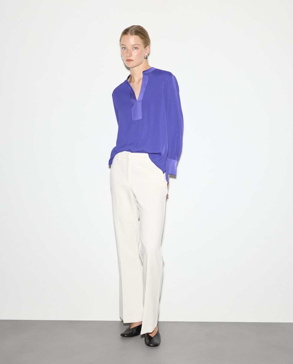 Blusa Lisa de Manga Comprida 400 Azul-2