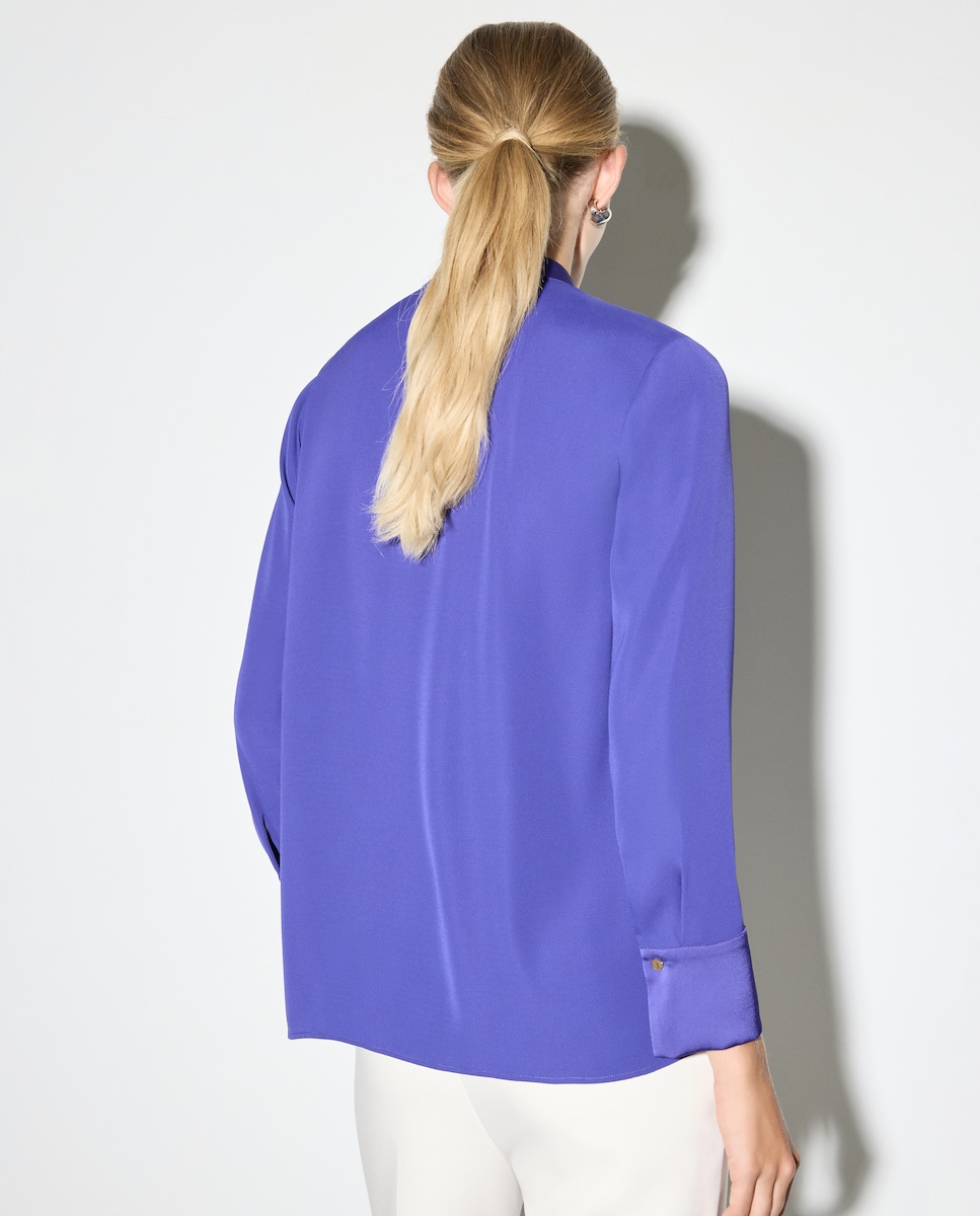 Blusa Lisa de Manga Comprida 400 Azul-3