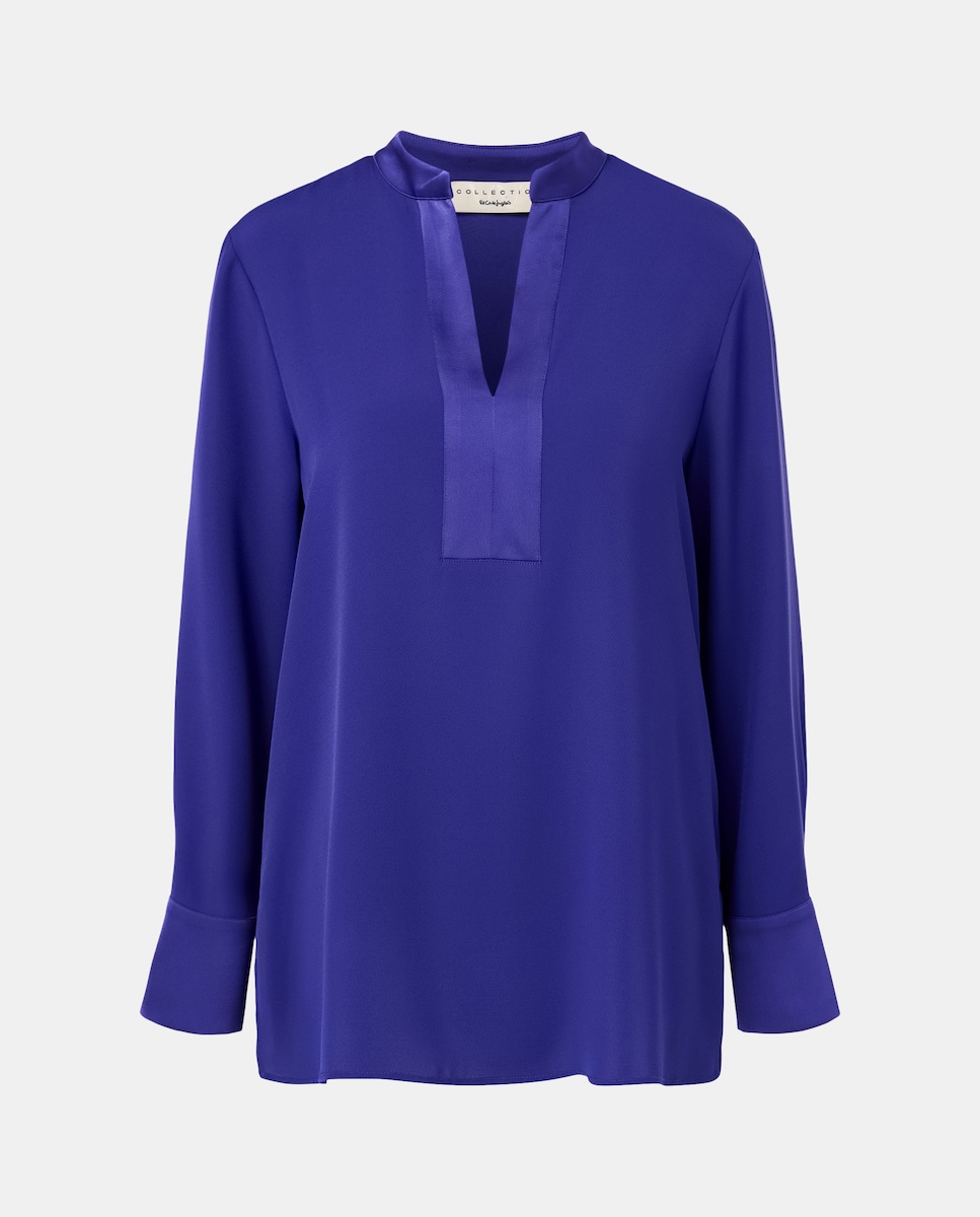 Blusa Lisa de Manga Comprida 400 Azul-4