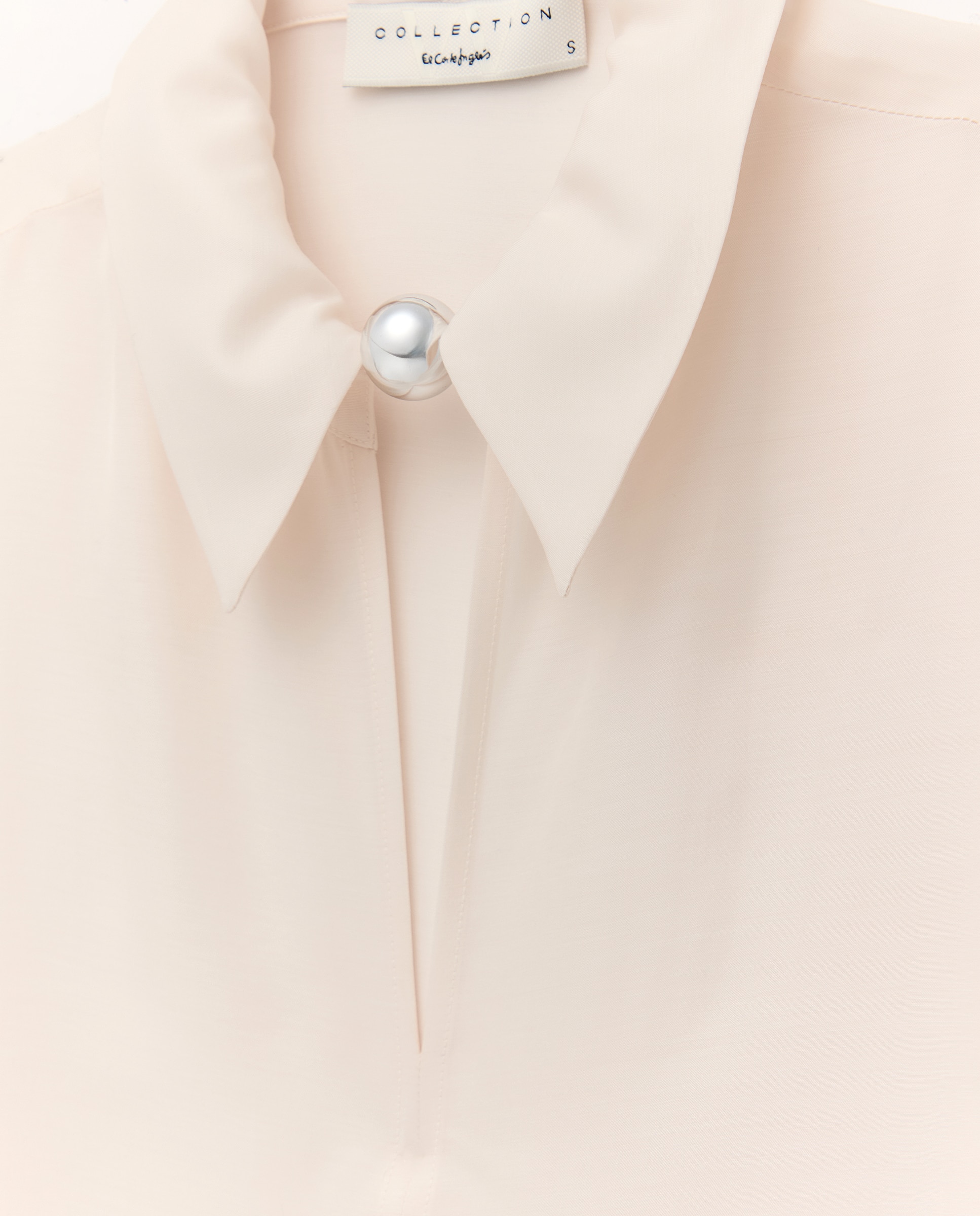 Blusa Acetinada com Manga Comprida 120 Cru-5