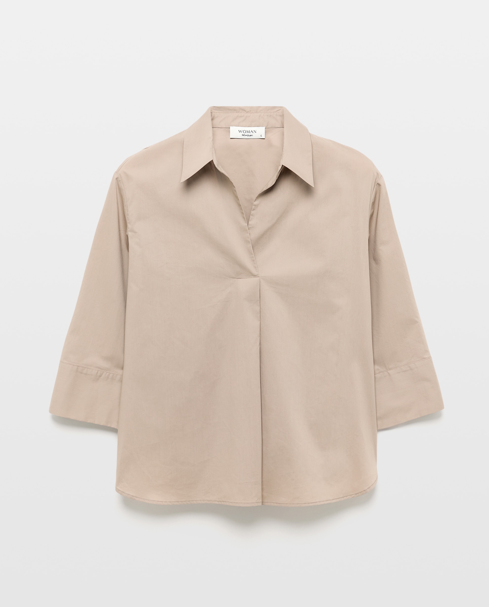 Top popelín manga larga de mujer - Woman El Corte Inglés - 410 Azul claro 850 Piedra-5