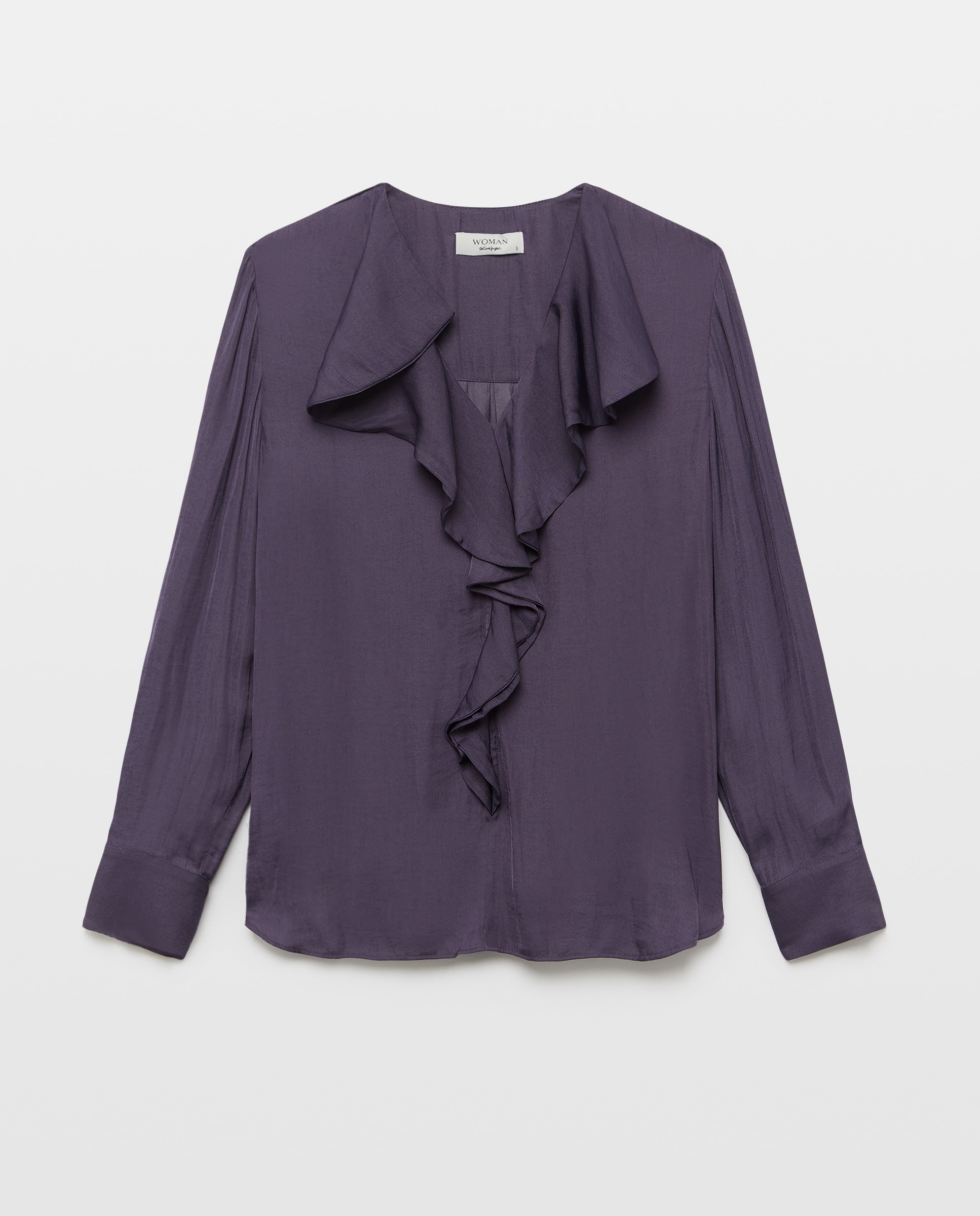 Blusa de mujer con volante delantero - Woman El Corte Inglés - Morado Morado-4