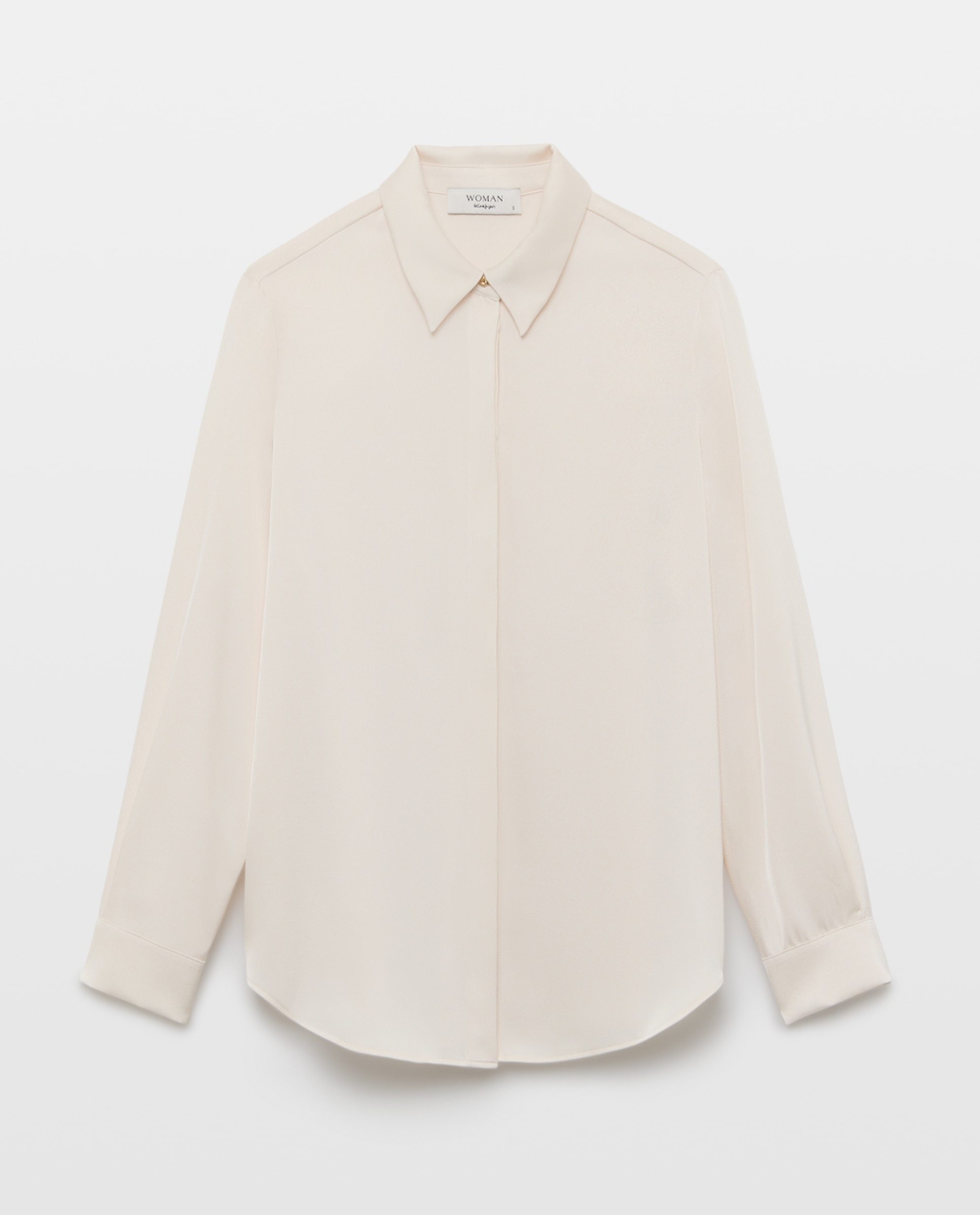 Blusa satén de mujer con manga larga - Woman El Corte Inglés - 120 Crudo 120 Crudo-4