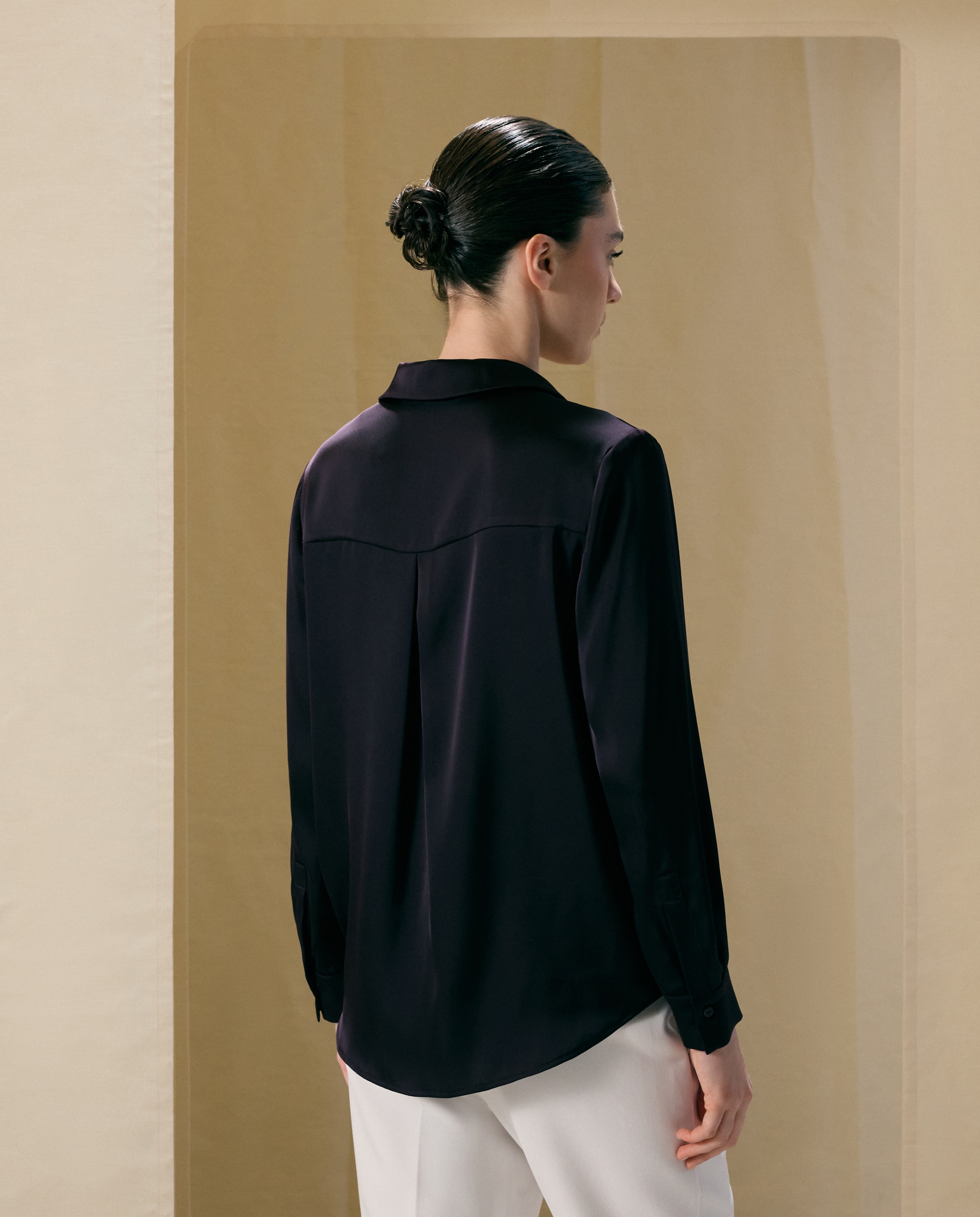 Blusa de mujer satinada lisa - Woman El Corte Inglés - Morado Morado-3