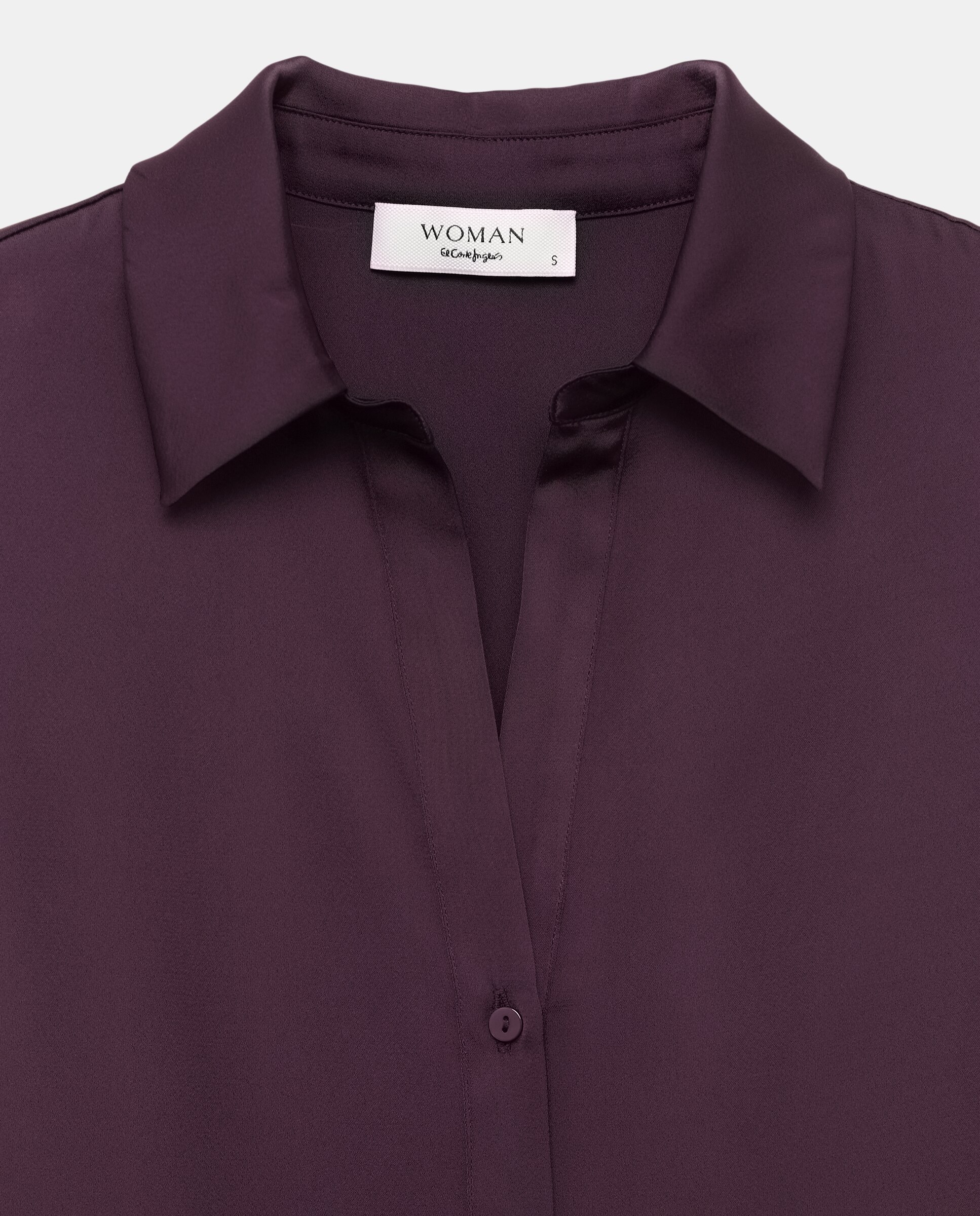 Blusa de mujer satinada lisa - Woman El Corte Inglés - Morado Morado-5
