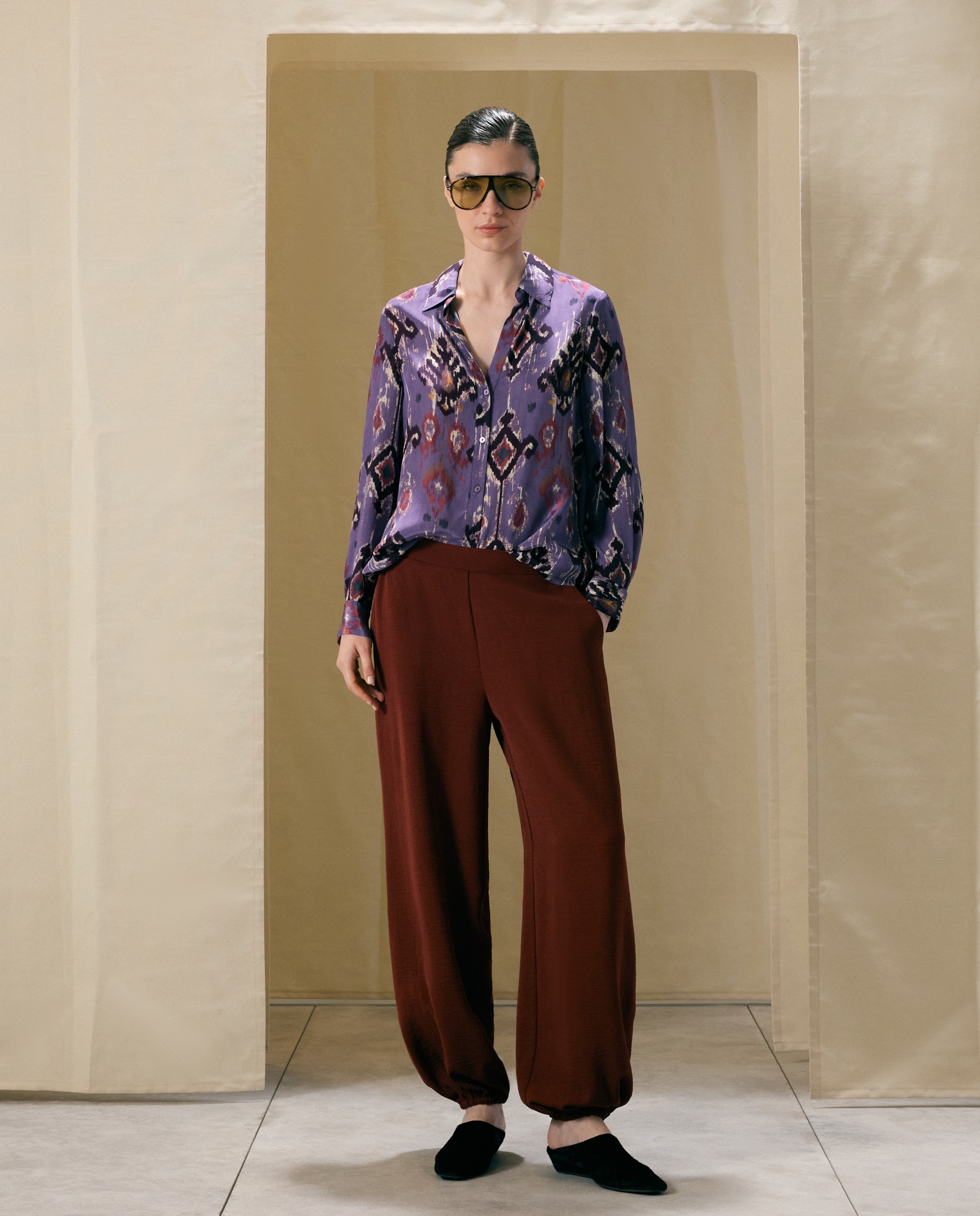 Imagem 0 de Blusa em Crepe com Estampado Ikat