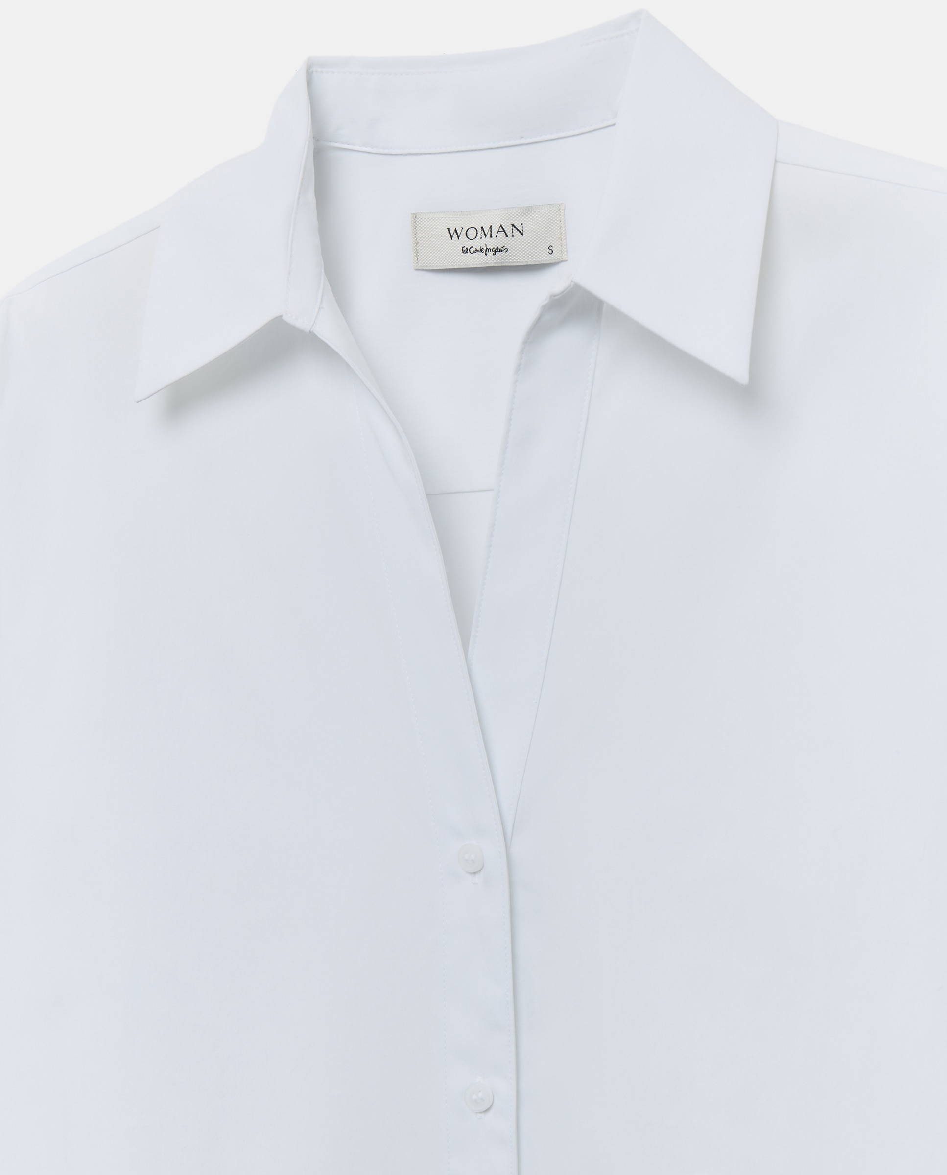 Blusa de mujer en popelín - Woman El Corte Inglés - Blanco Blanco-6