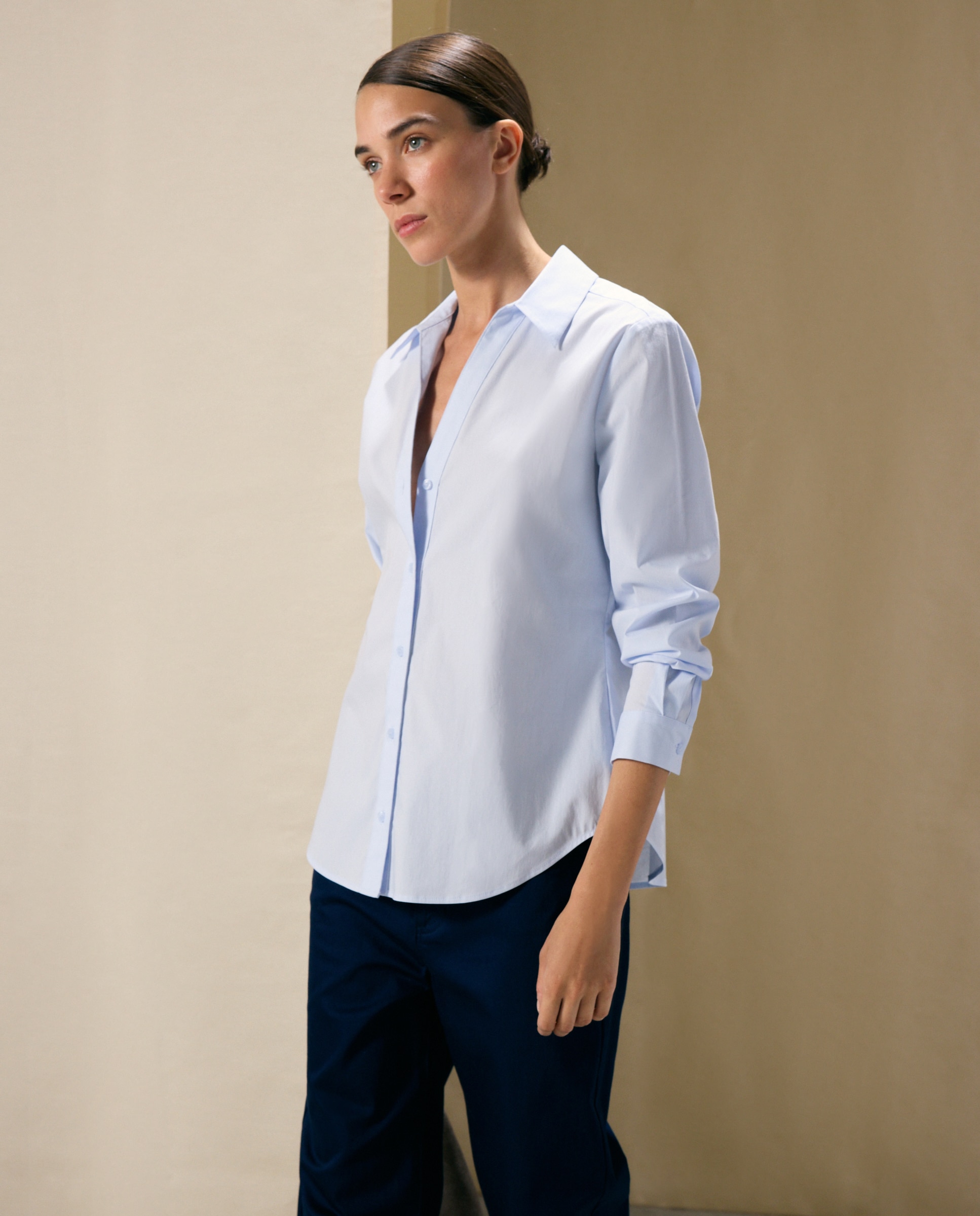 Blusa de Popelina 410 Azul Claro-1