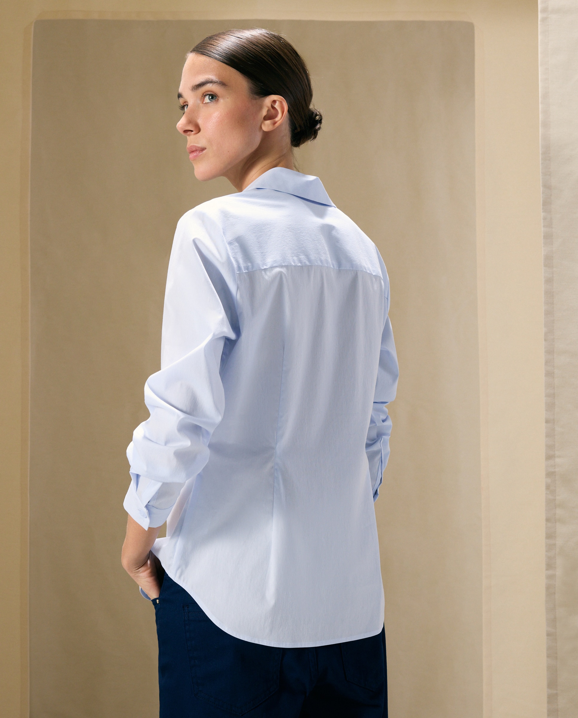 Blusa de Popelina 410 Azul Claro-3