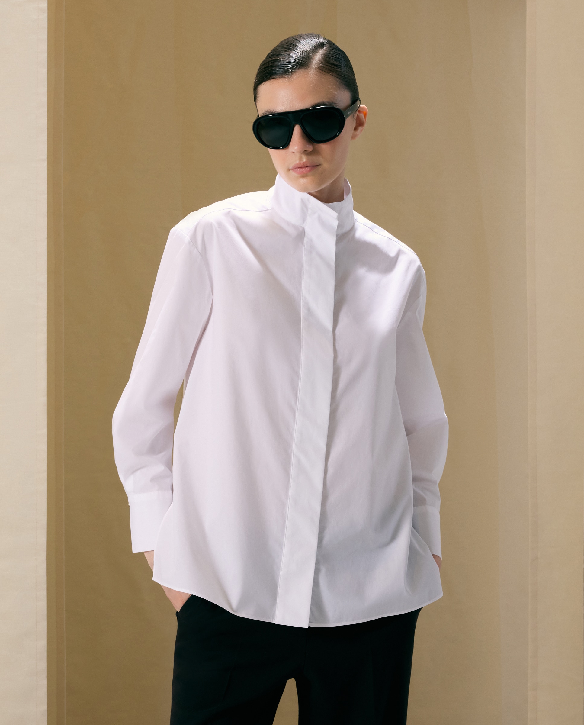 Blusa manga larga de mujer en popelín - Woman El Corte Inglés - Blanco Blanco-2