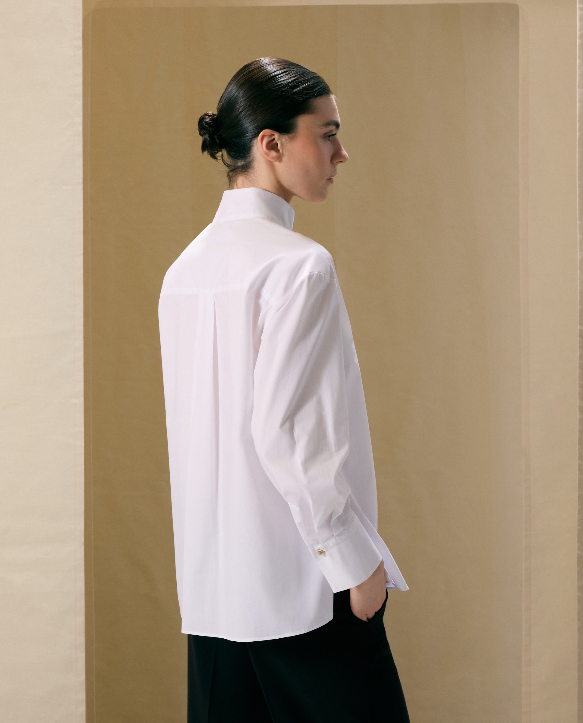 Blusa manga larga de mujer en popelín - Woman El Corte Inglés - Blanco Blanco-3