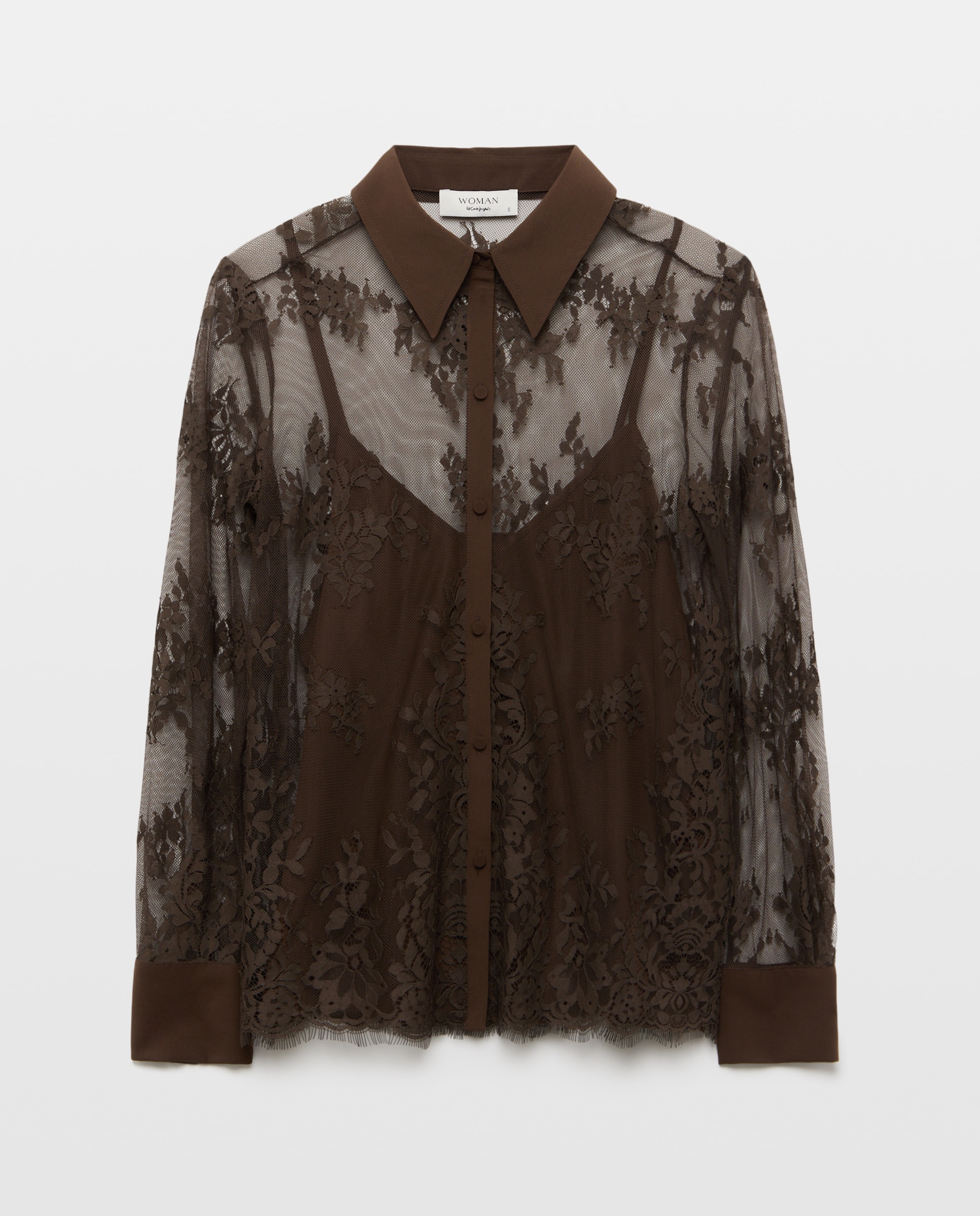 Blusa Lisa de Manga Comprida 520 Caqui-4