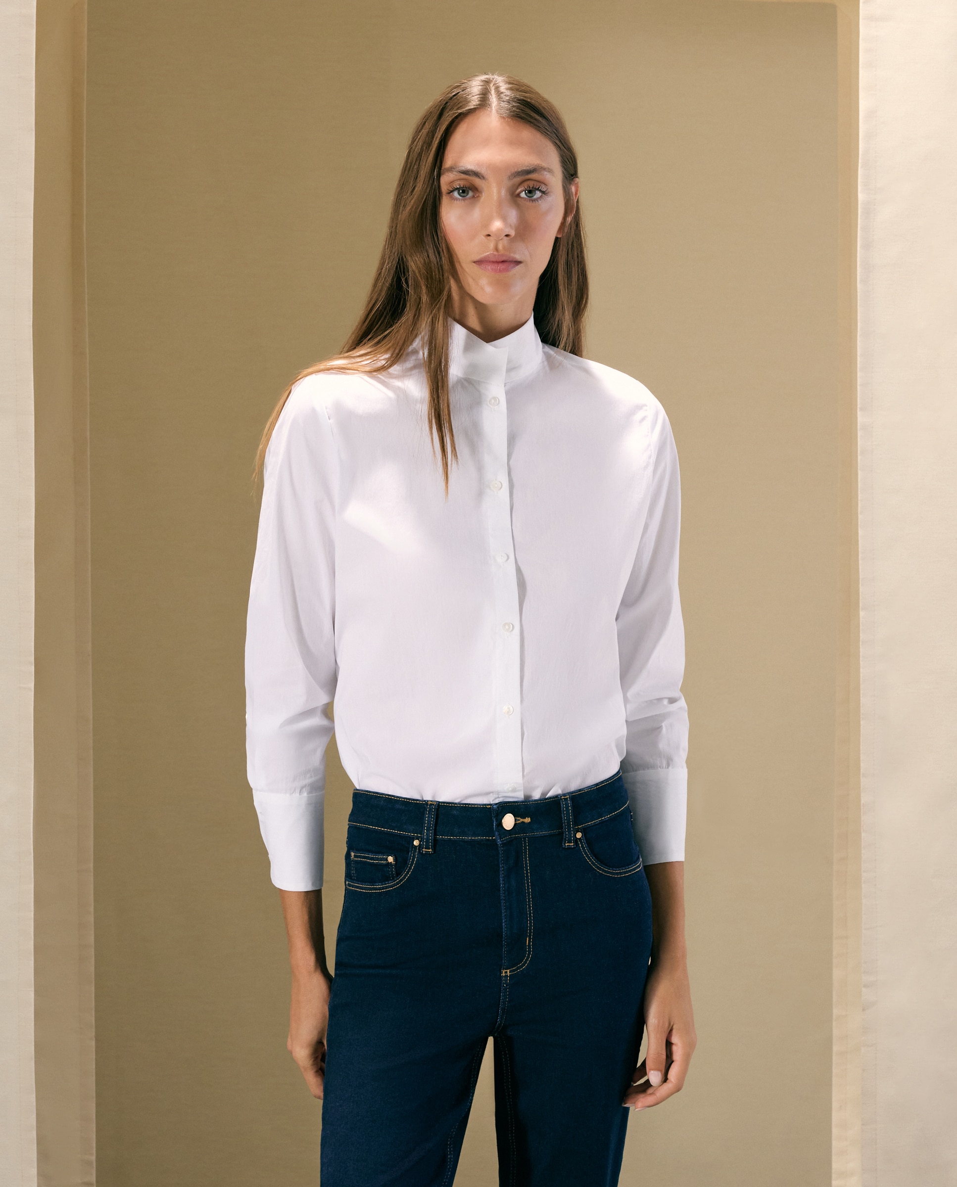 Blusa de manga larga lisa de mujer - Woman El Corte Inglés - 120 Crudo 120 Crudo-2